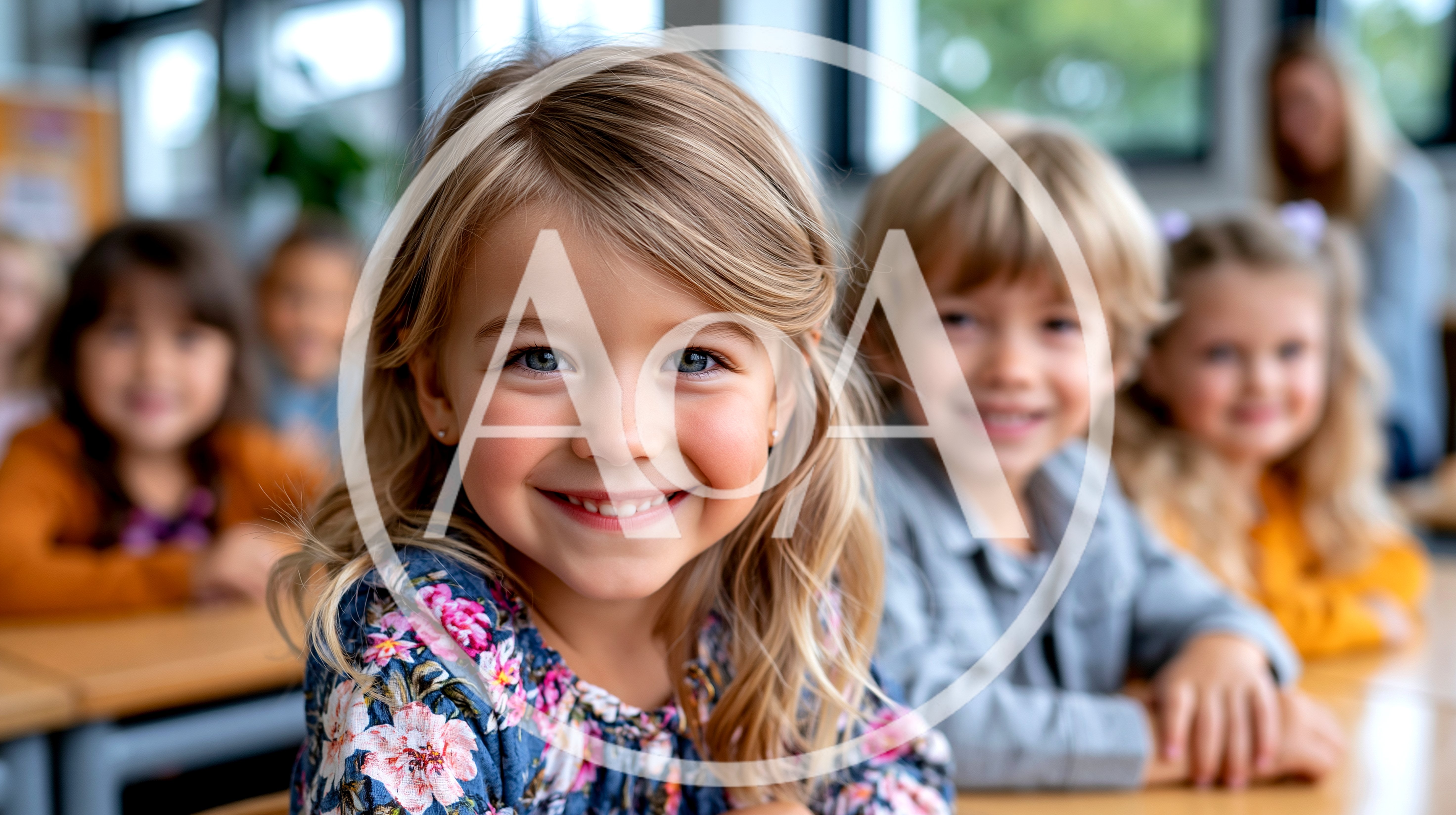 Happy Young Students Sitting In A Classroom