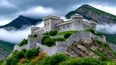 Fortress Of Bard In The Italian Alps