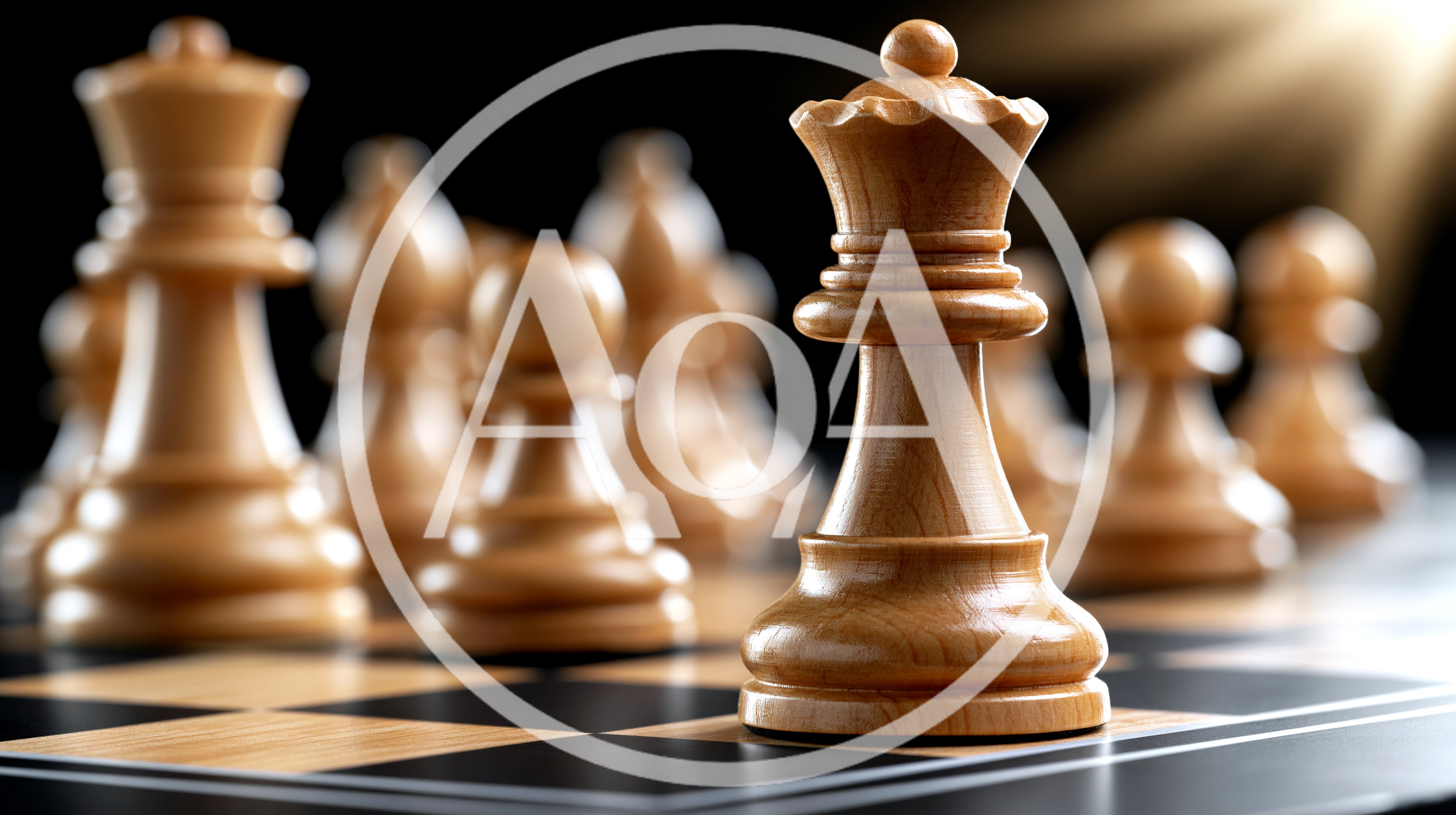 Wooden Chess Queen Standing On A Game Board