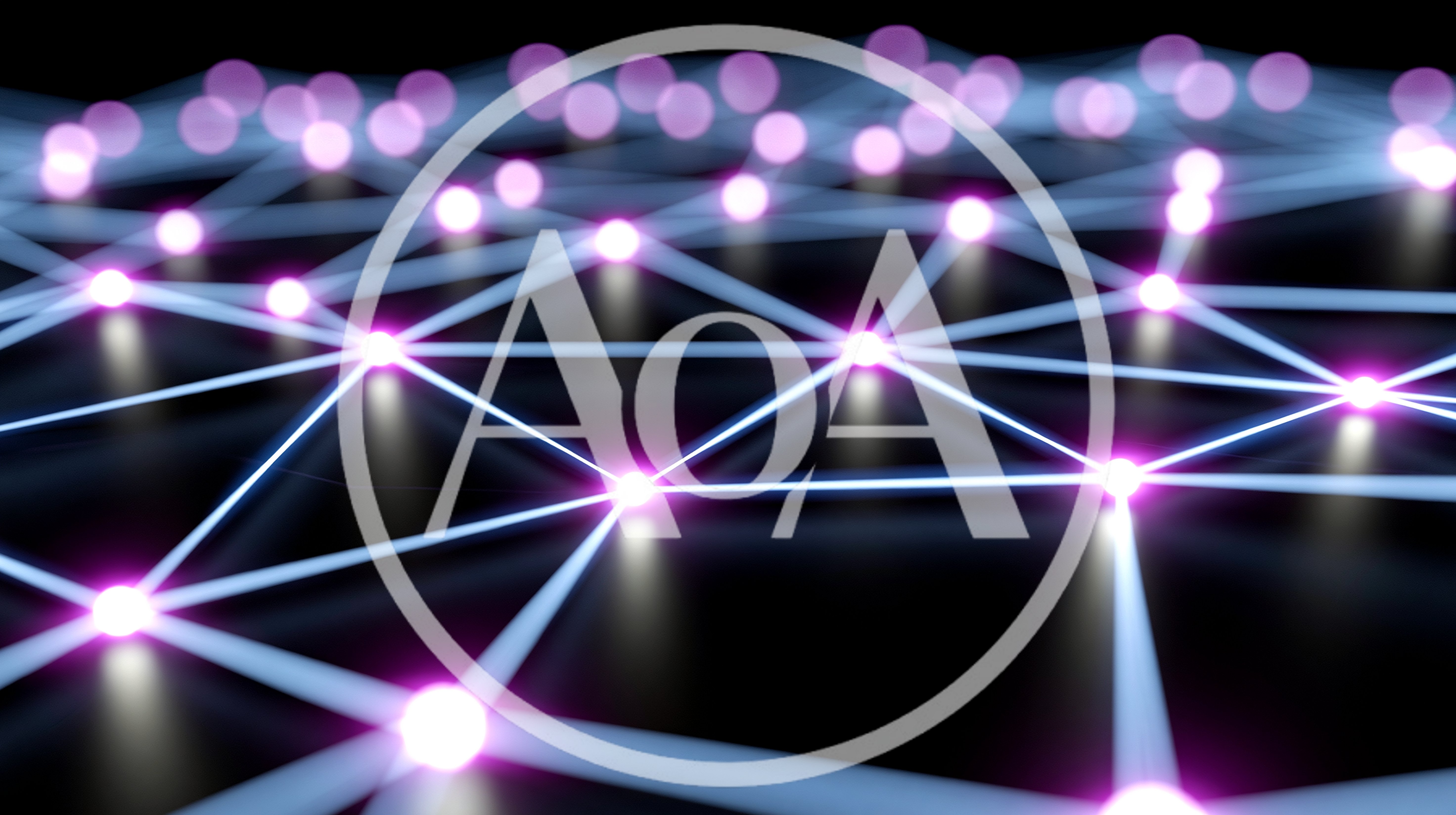 Abstract Digital Network Nodes With Glowing Connections