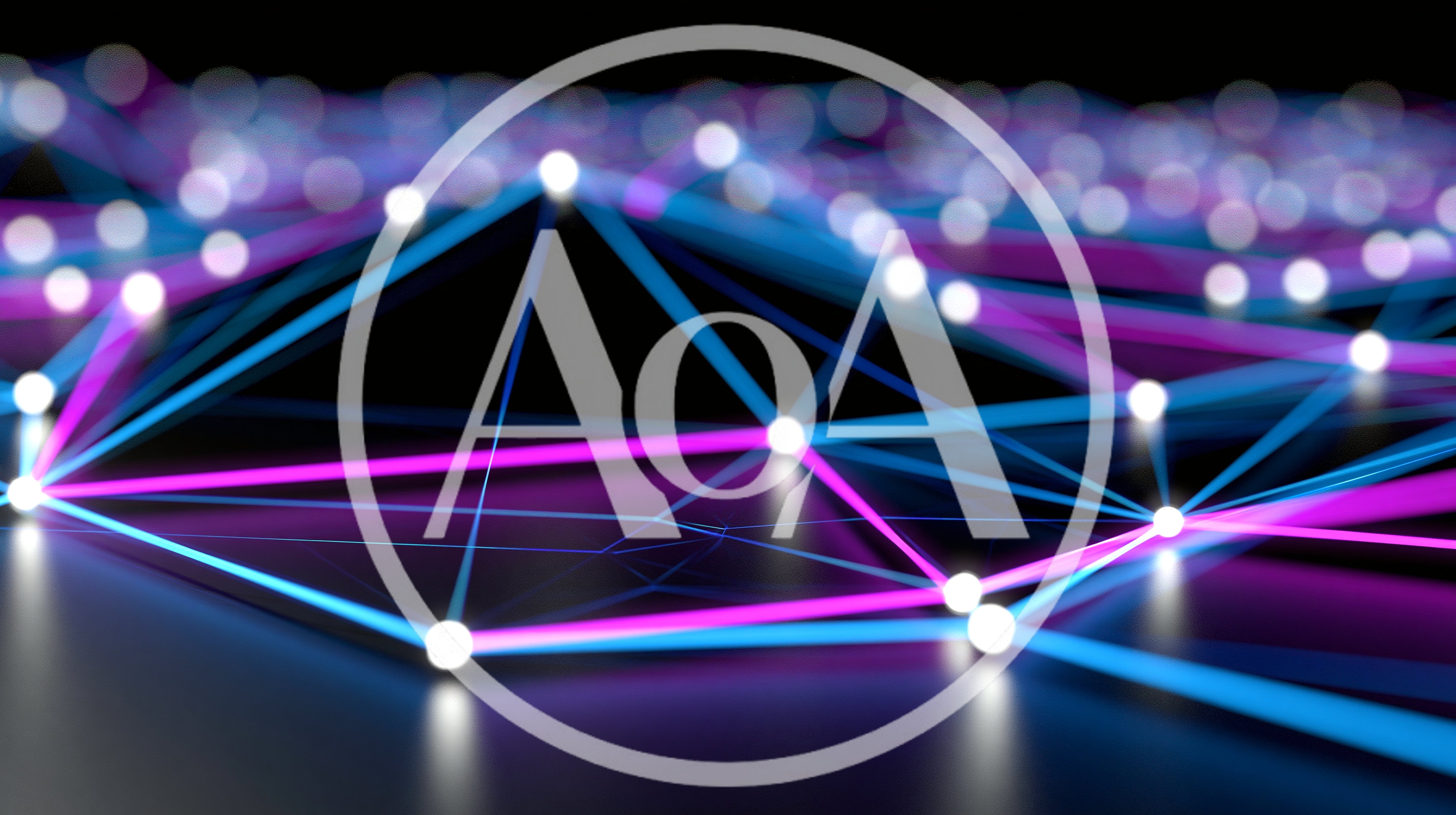 Abstract Digital Network Nodes With Glowing Connections