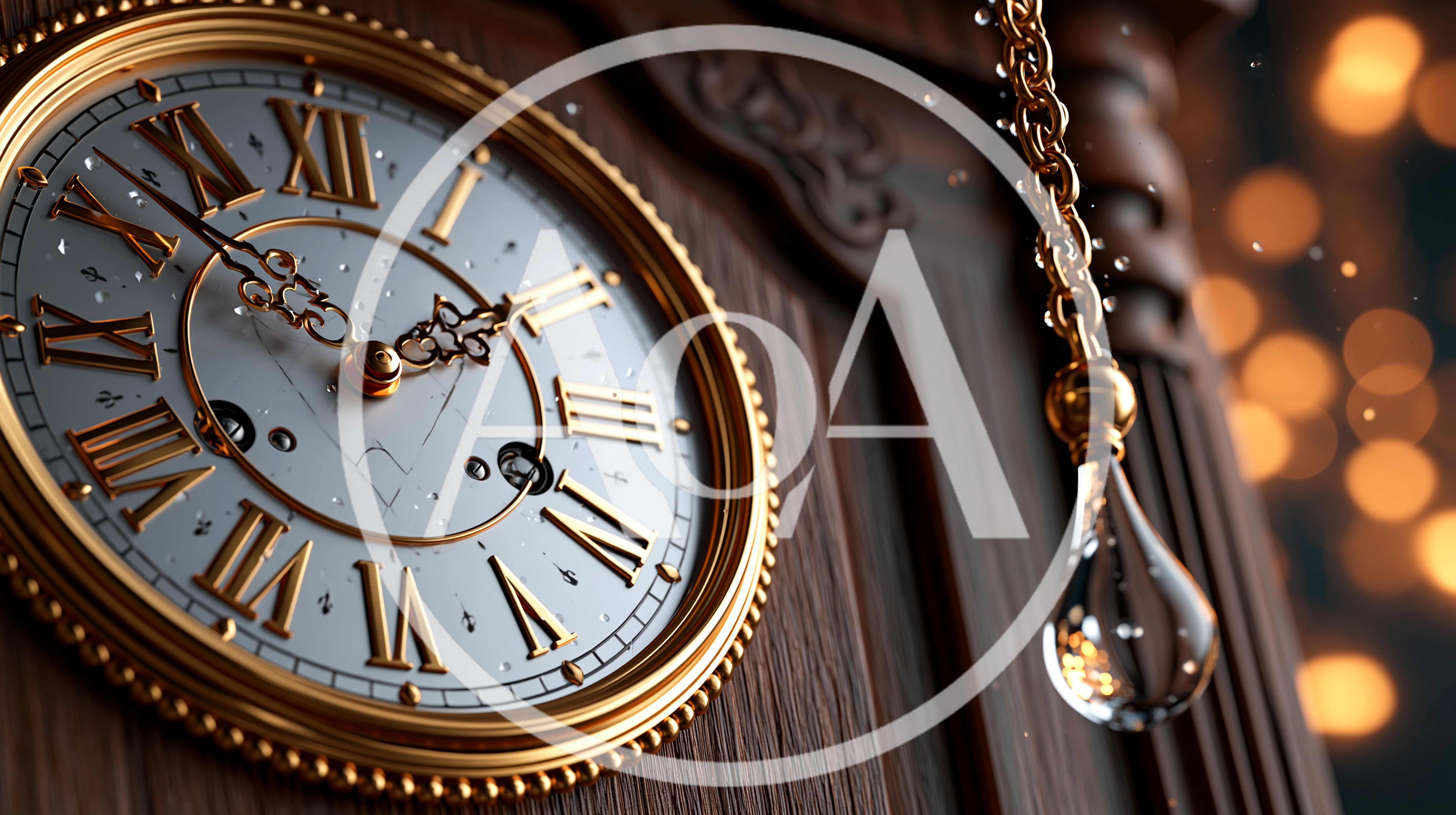 Close Up Of An Antique Wooden Wall Clock