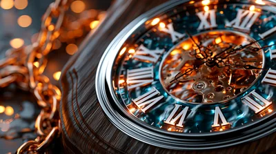 Close Up Of An Elegant Vintage Pocket Watch