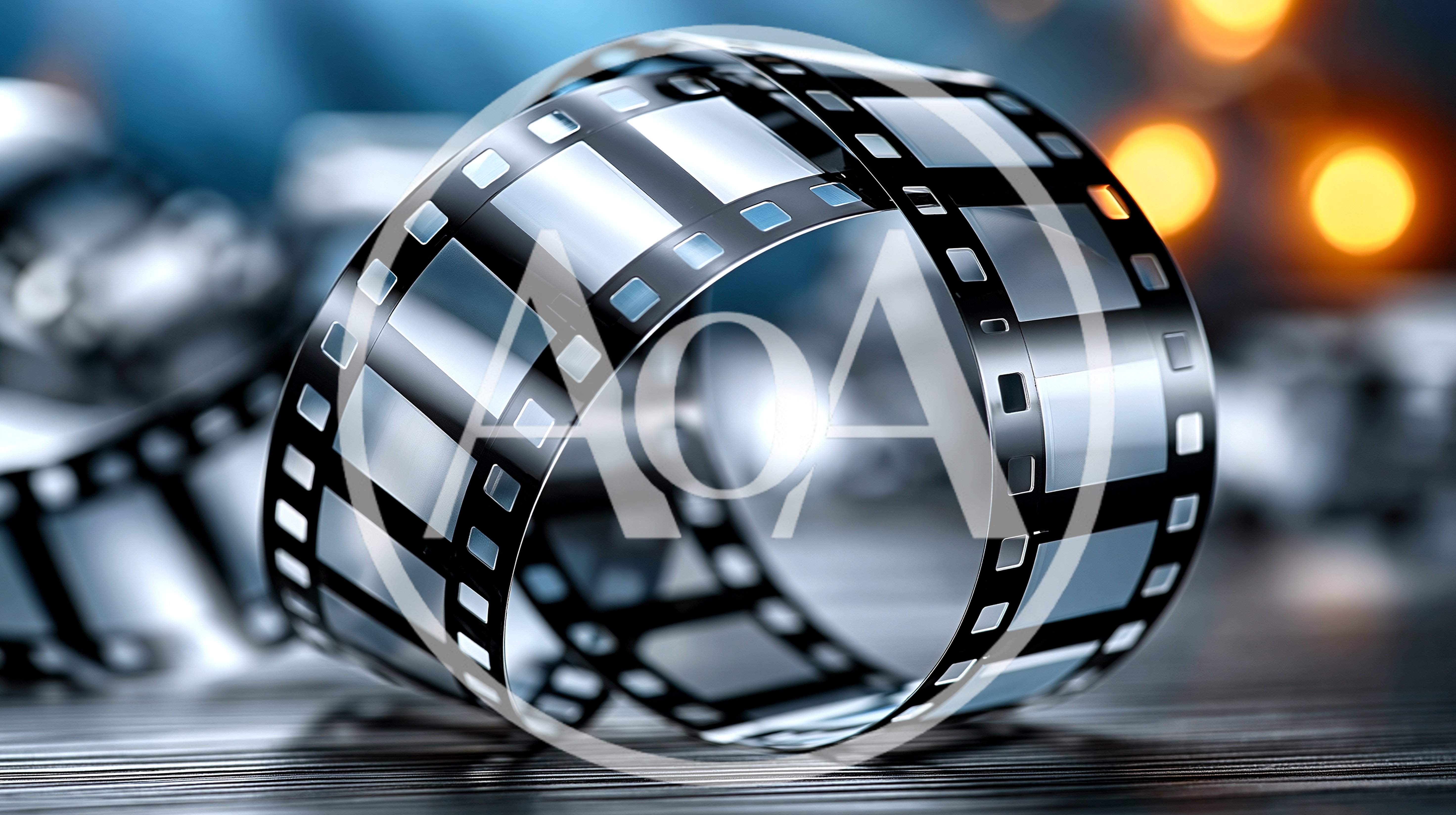 Curled Strip Of Vintage 35mm Motion Picture Film