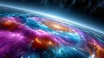 Vibrant Cosmic Nebula Swirl In Deep Space