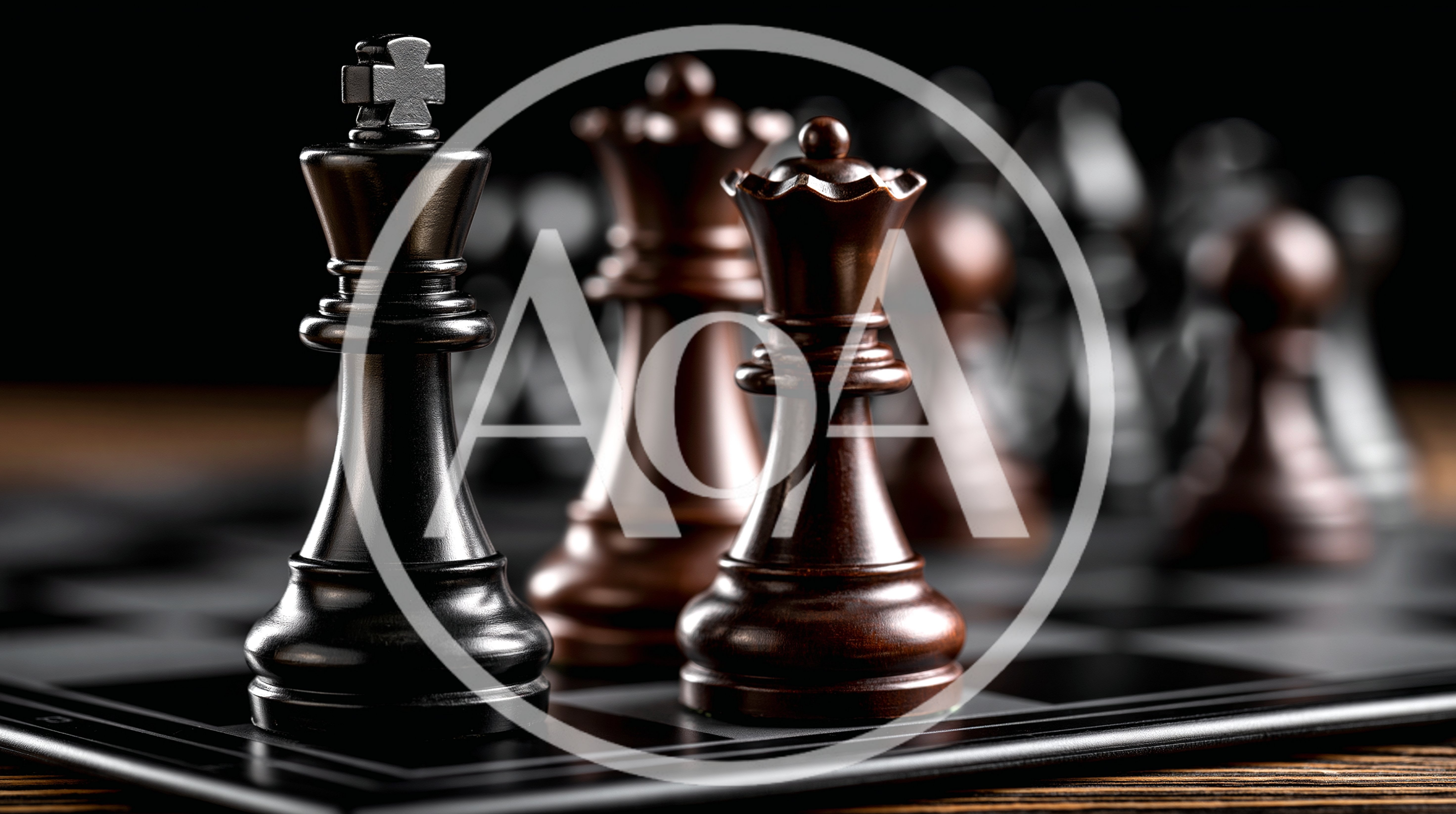 Black Chess King And Queen On A Board