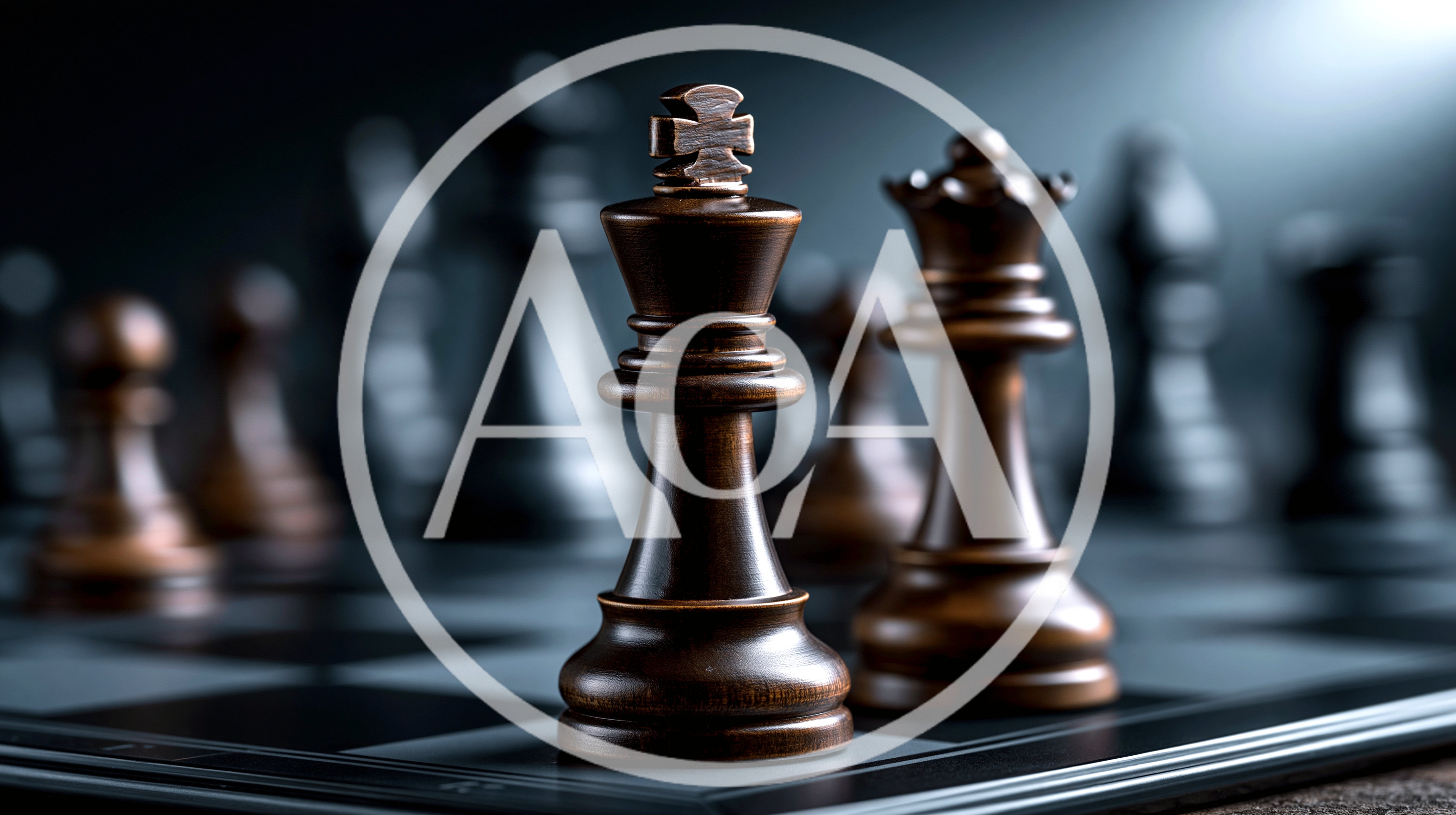 Dark Wooden Chess King and Queen Pieces