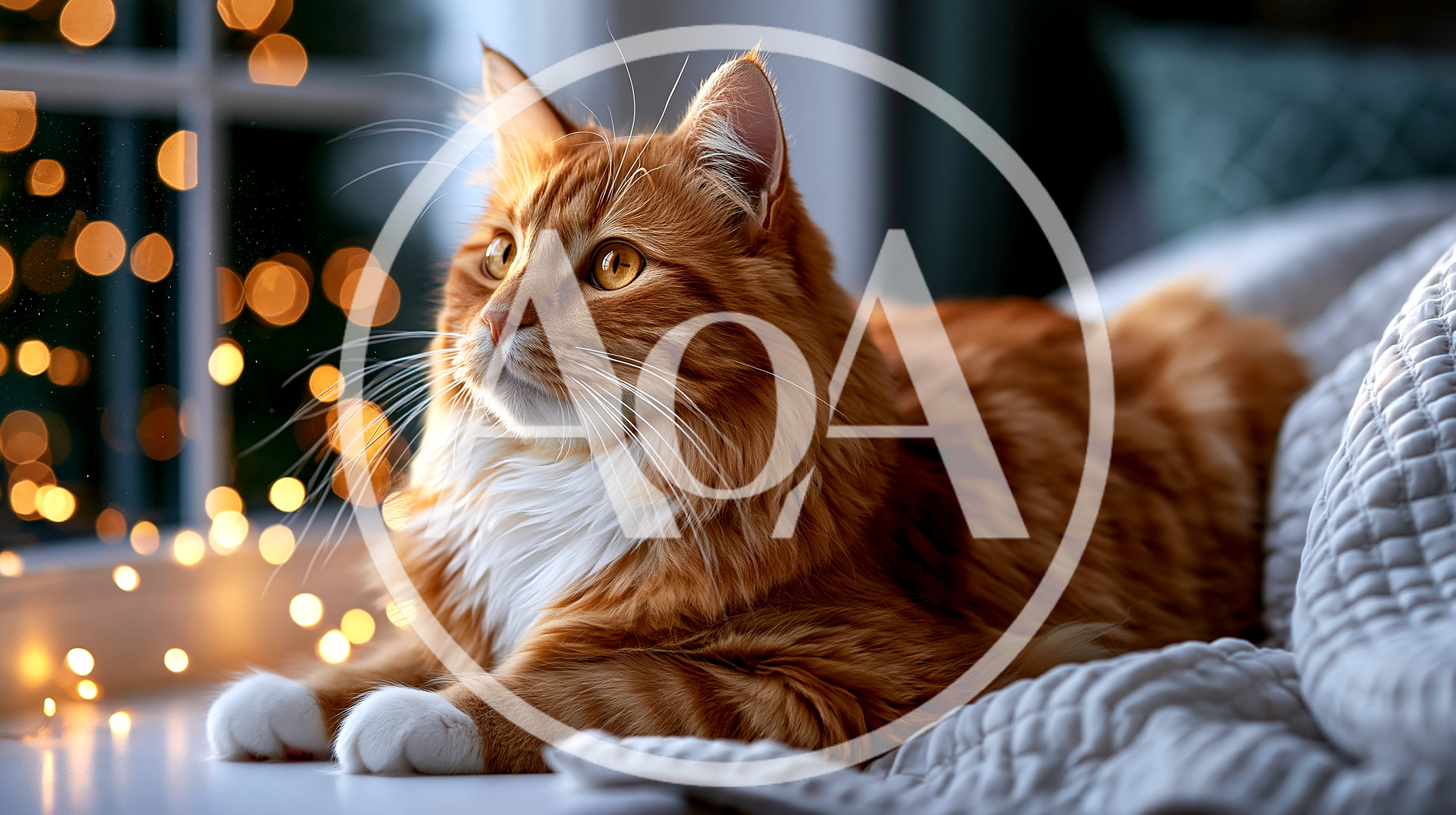 Ginger Maine Coon Cat Resting Near Window