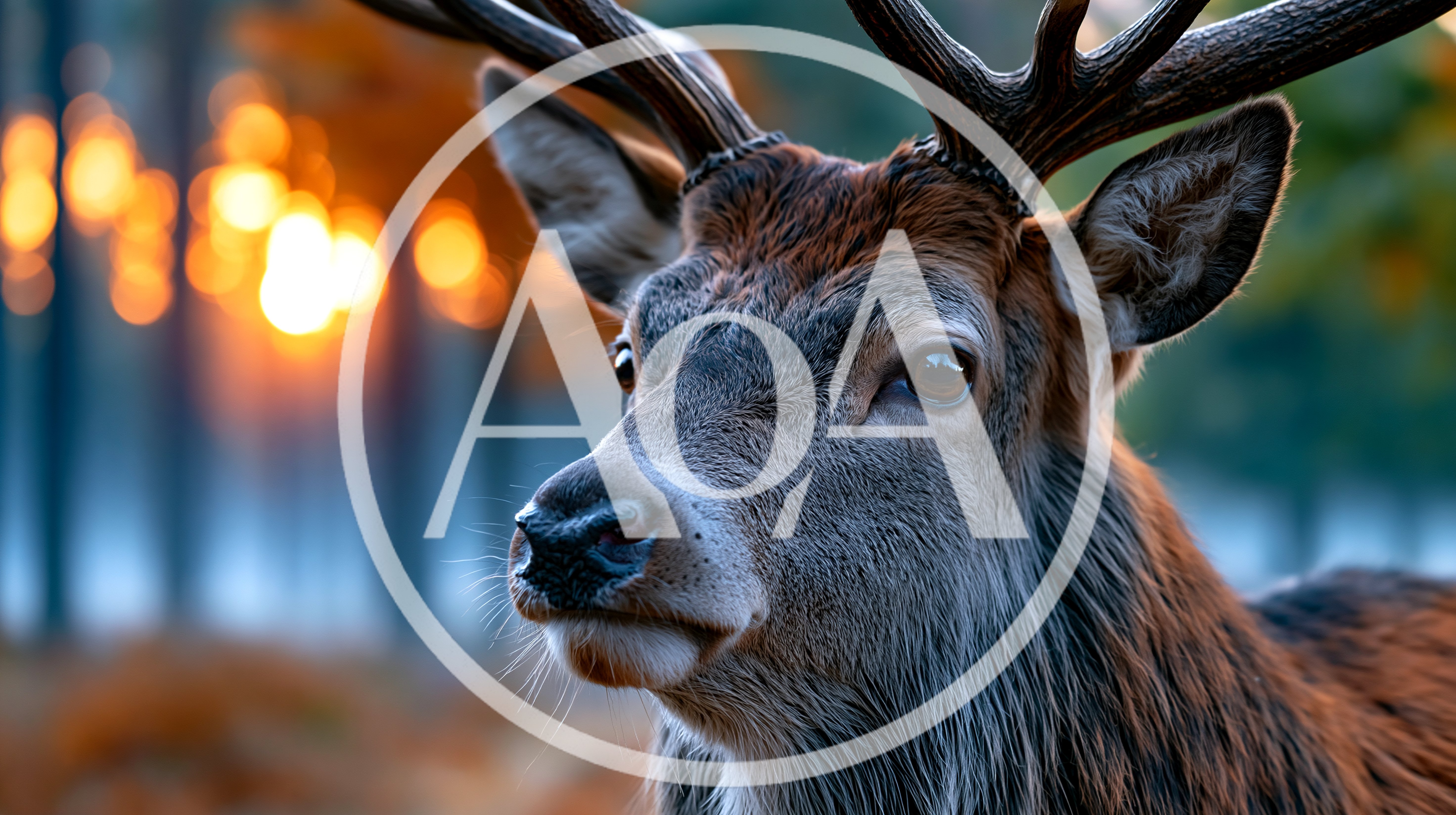 Majestic Red Deer Stag In Autumn Forest