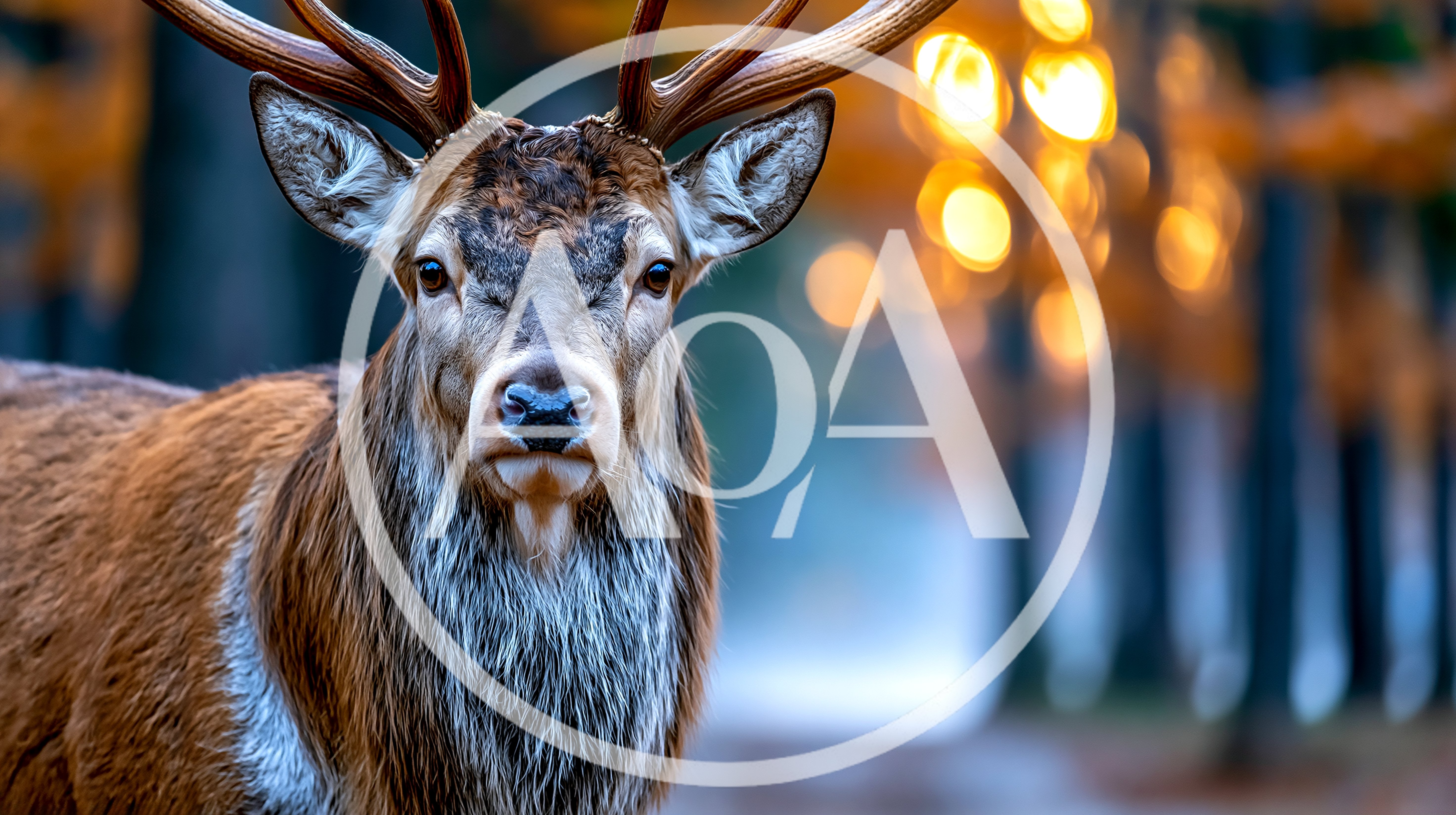 Majestic Red Deer Stag Standing In Autumn Forest