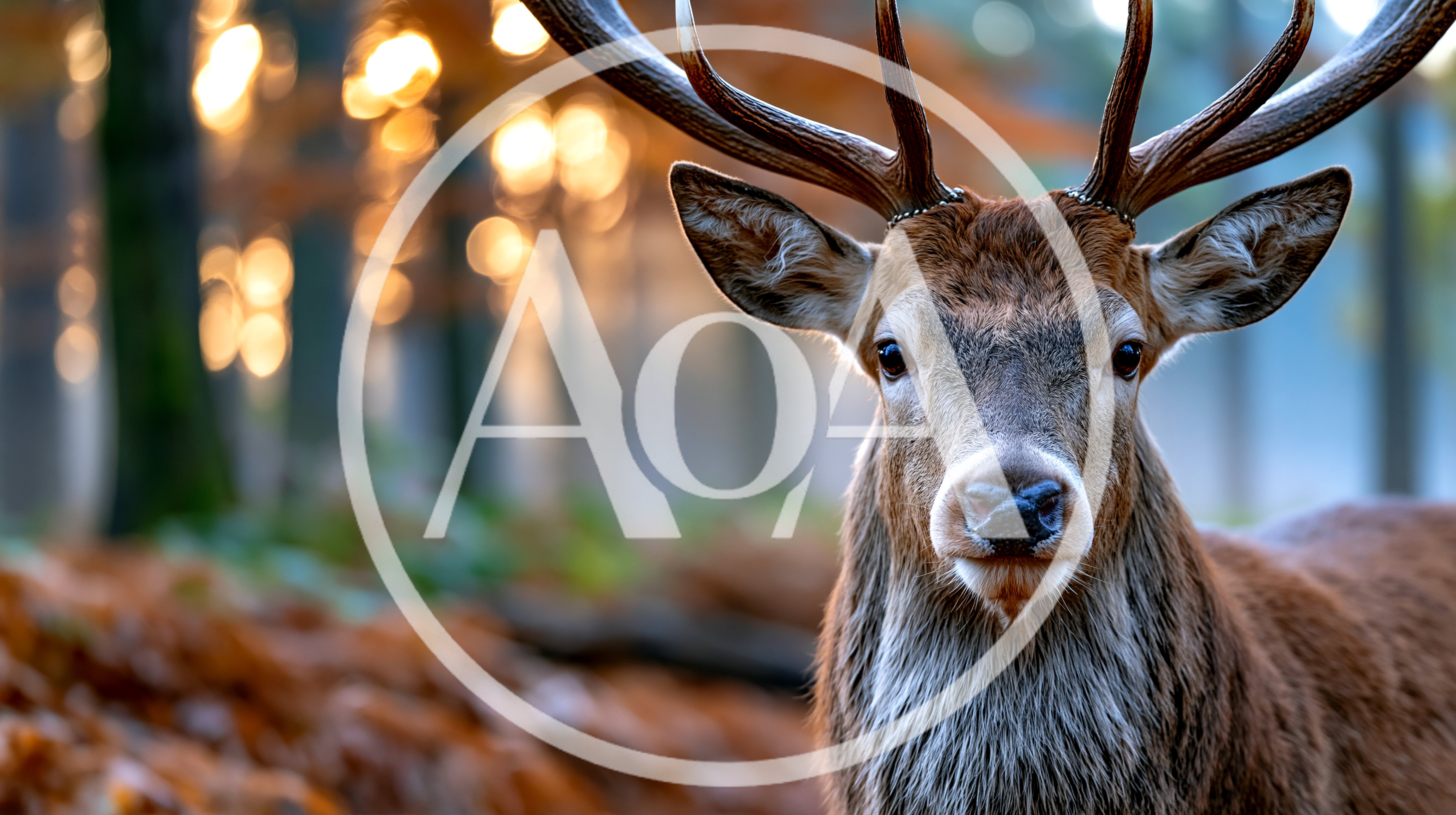 Majestic Red Deer Stag Standing In Autumn Forest