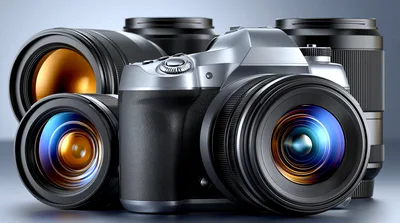 Professional DSLR Camera With Multiple Interchangeable Lenses