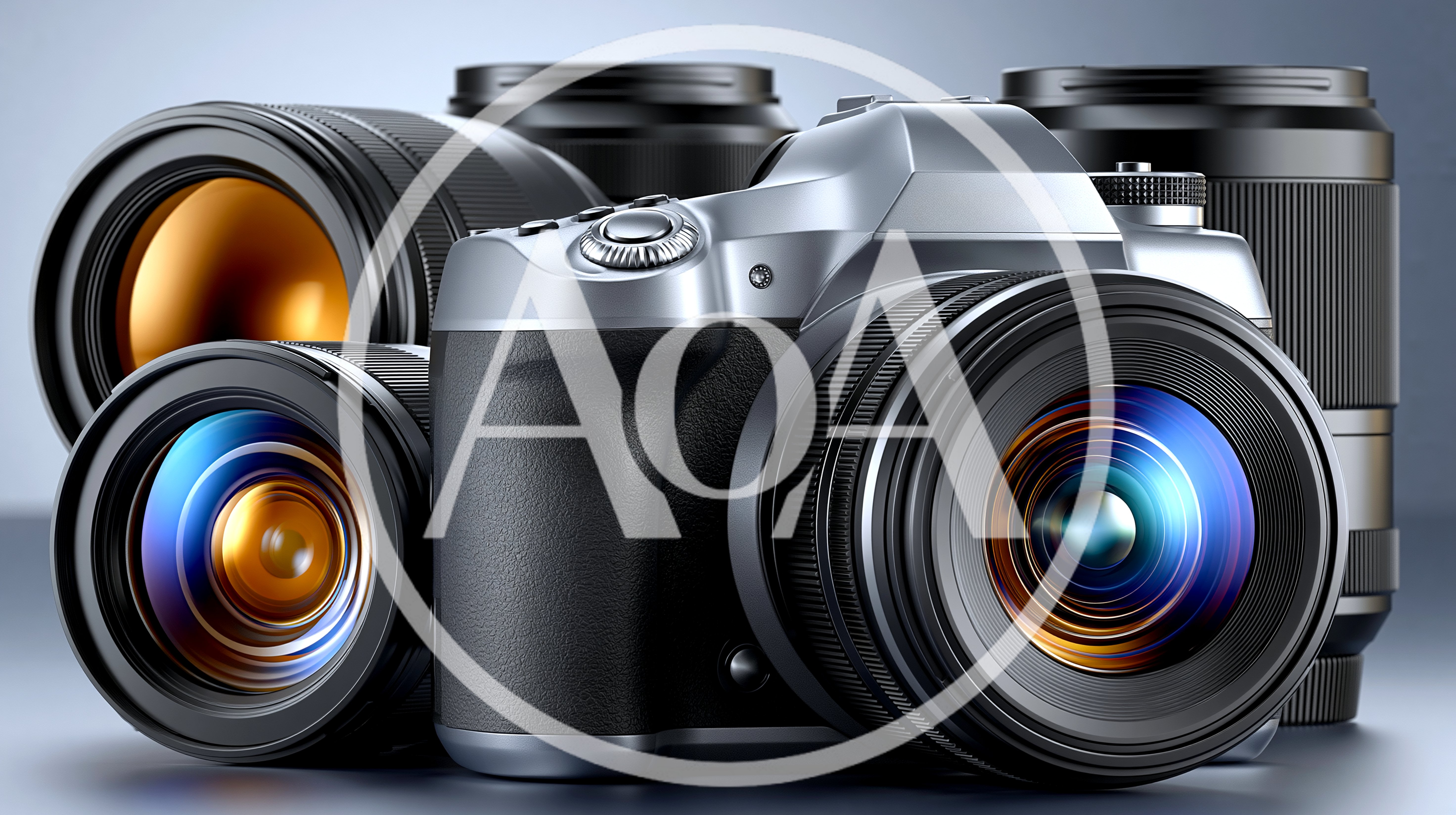 Professional DSLR Camera With Multiple Interchangeable Lenses