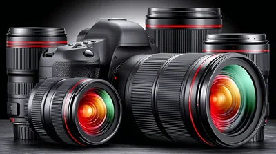 Professional DSLR Camera With Multiple Interchangeable Lenses