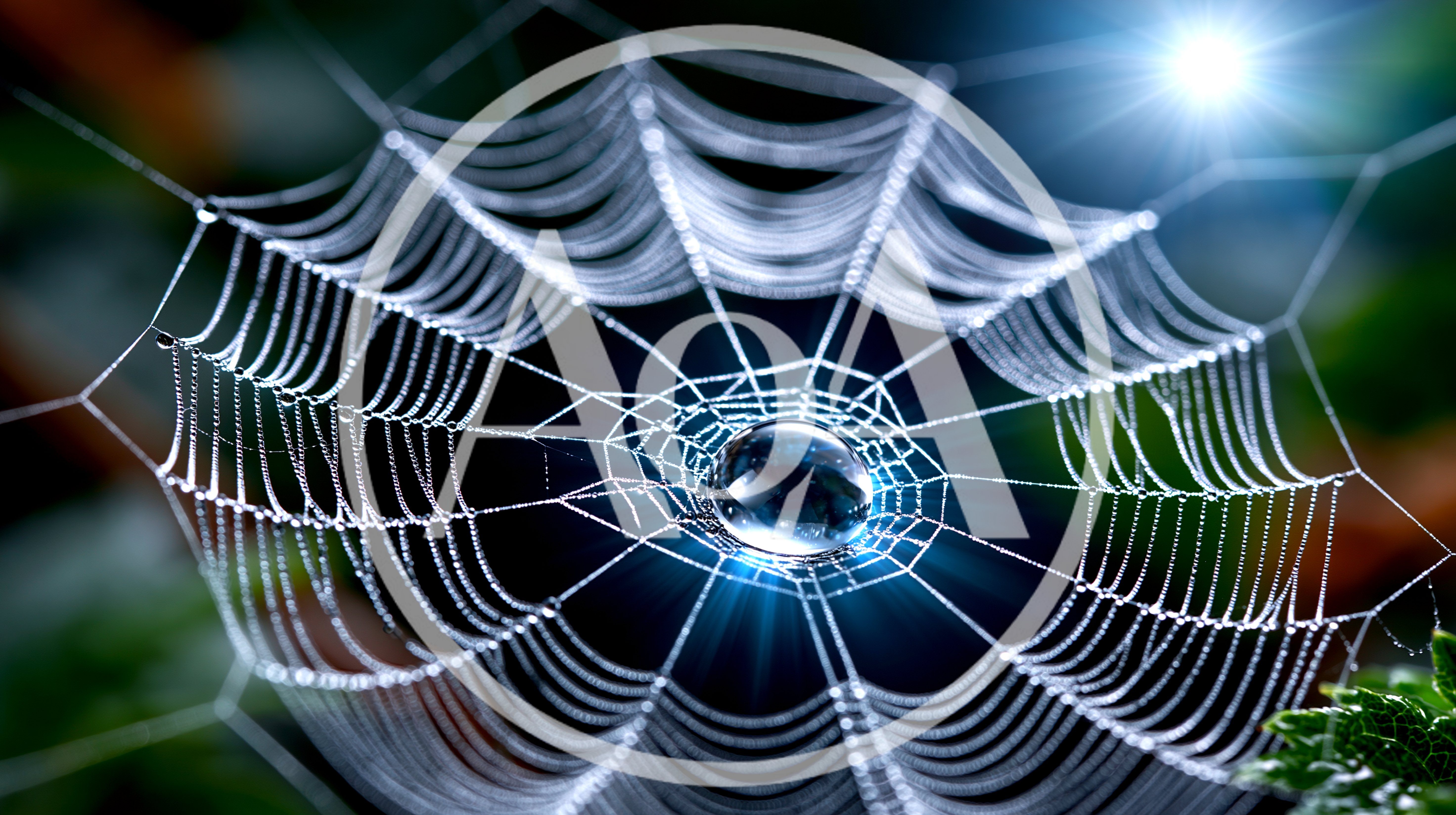Dew Drop Resting on a Detailed Spider Web