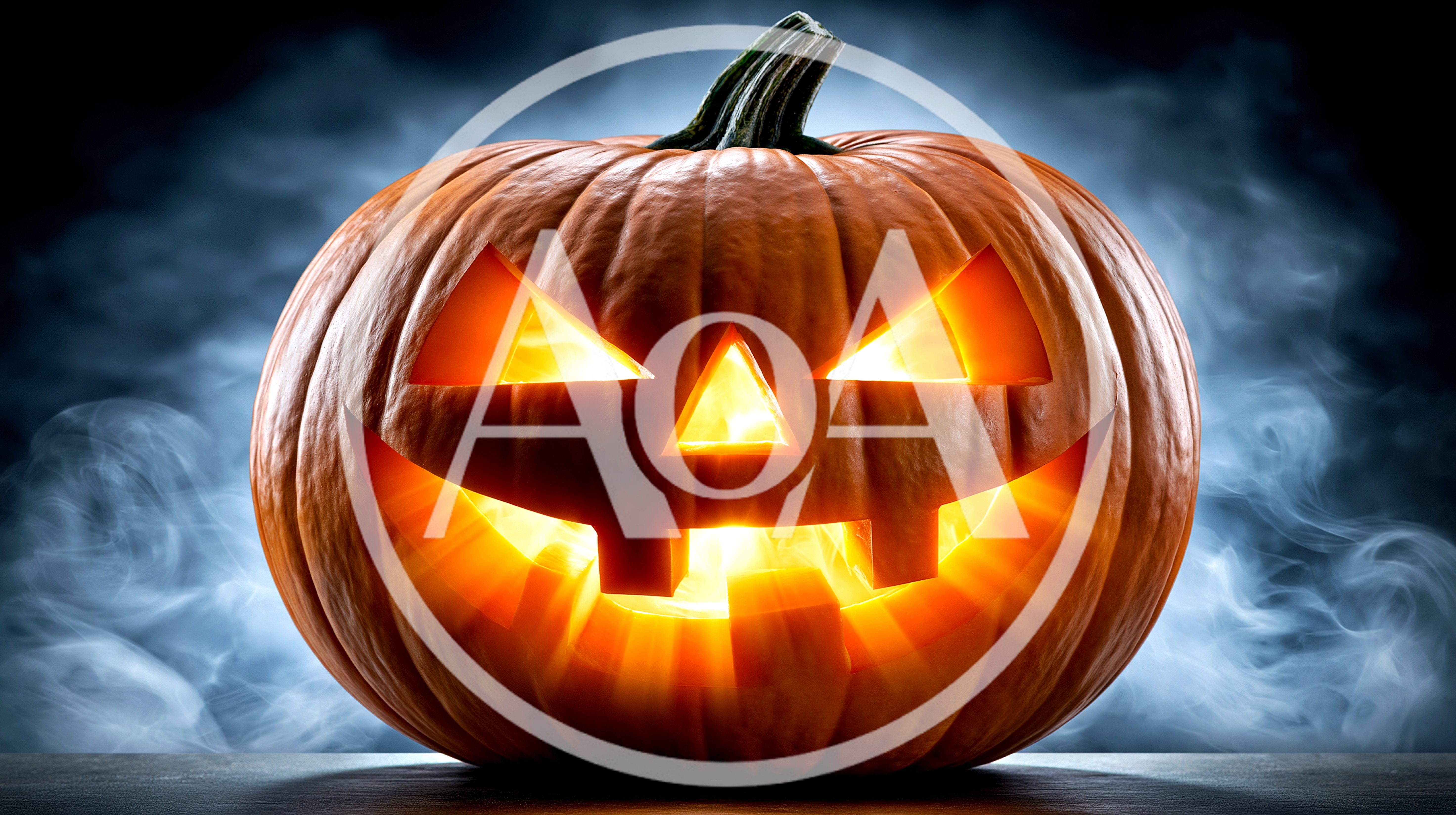 Glowing Jack O Lantern Pumpkin With Spooky Fog