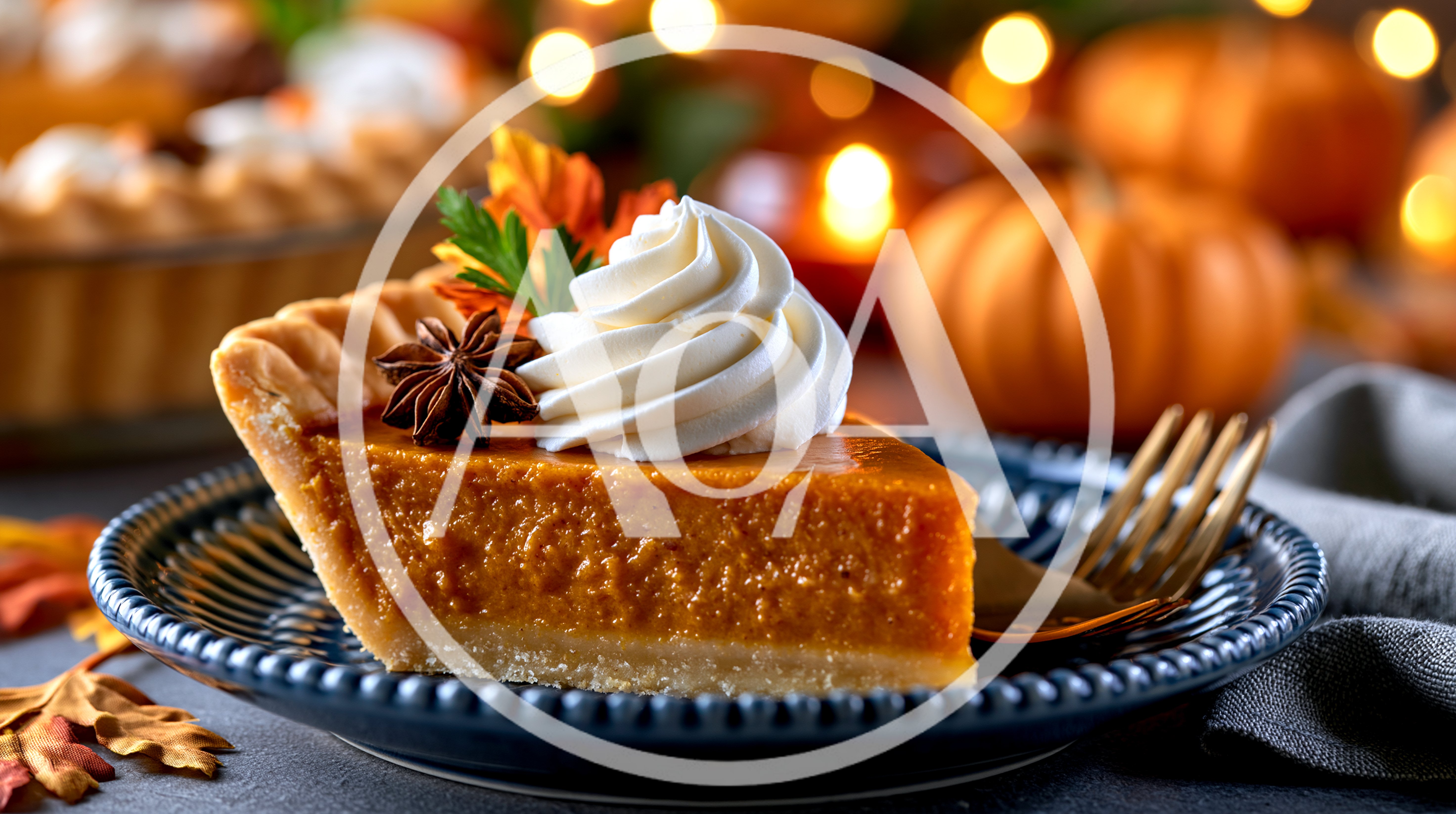 Slice Of Pumpkin Pie With Whipped Cream