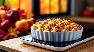 Freshly Baked Lattice Crust Apple Pie