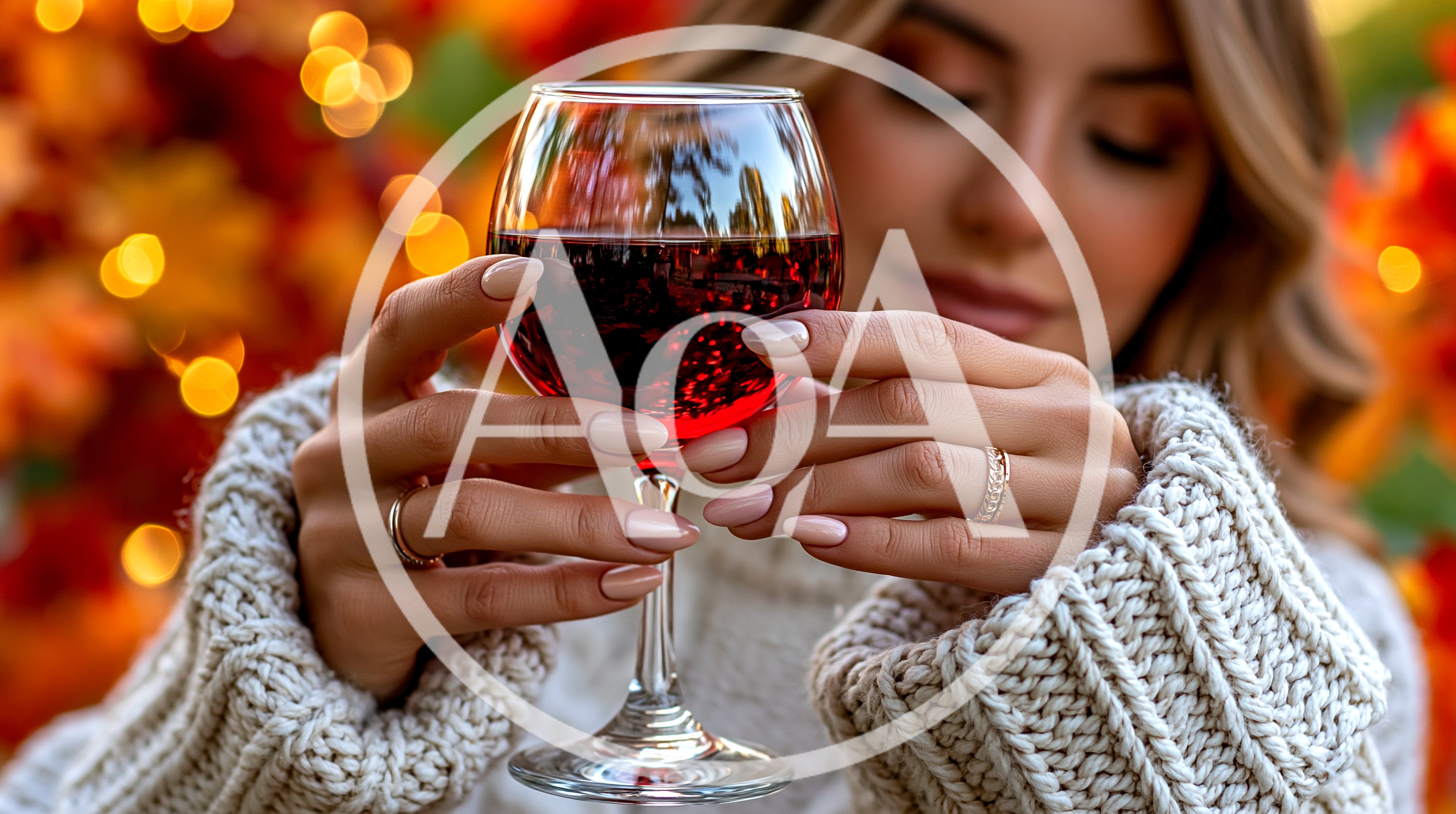 Woman Holding A Glass Of Red Wine
