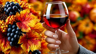 Hand Holding A Glass Of Red Wine