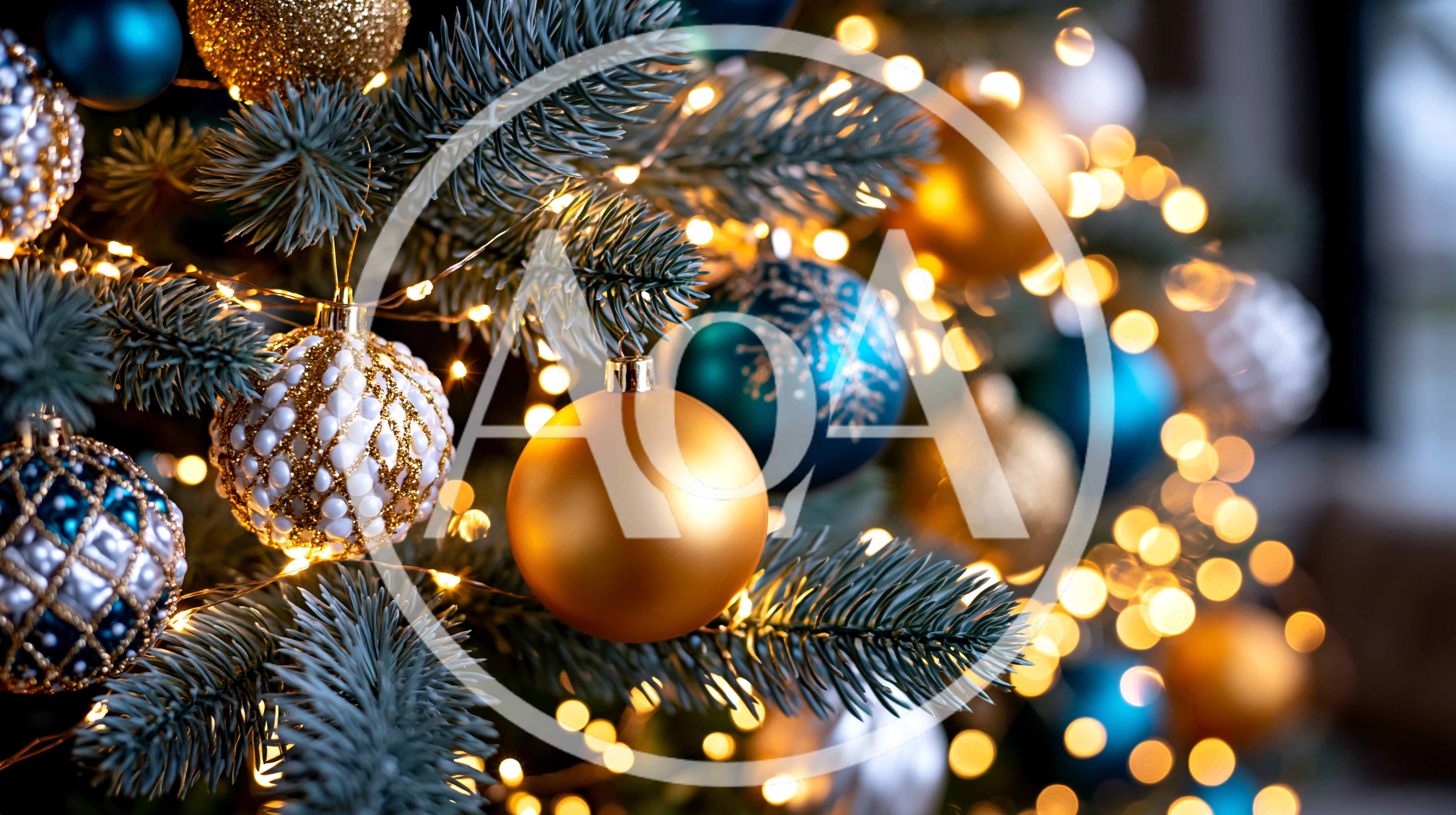 Close Up Of Decorated Christmas Tree With Ornaments
