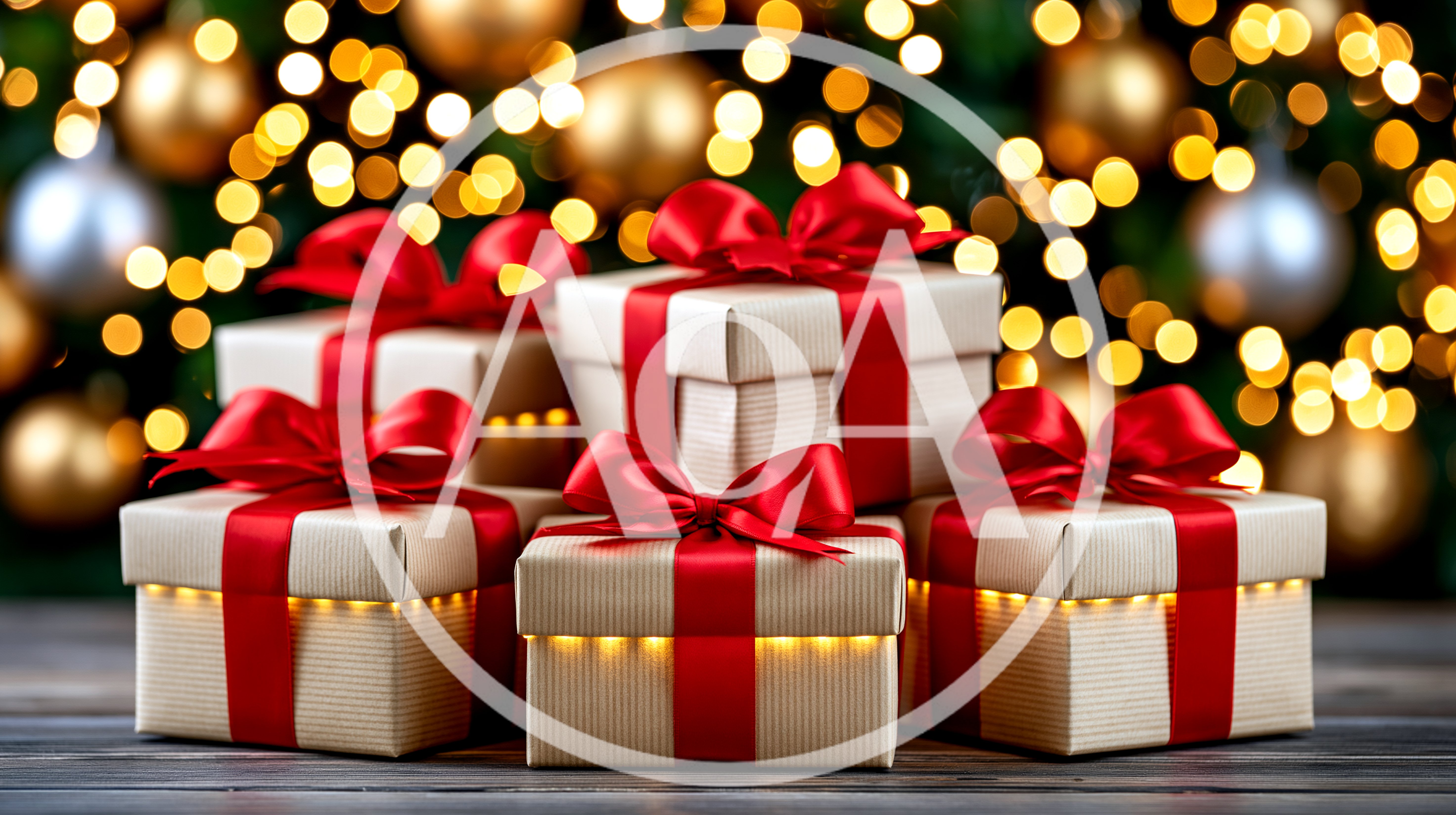 Christmas Gift Boxes With Red Ribbons
