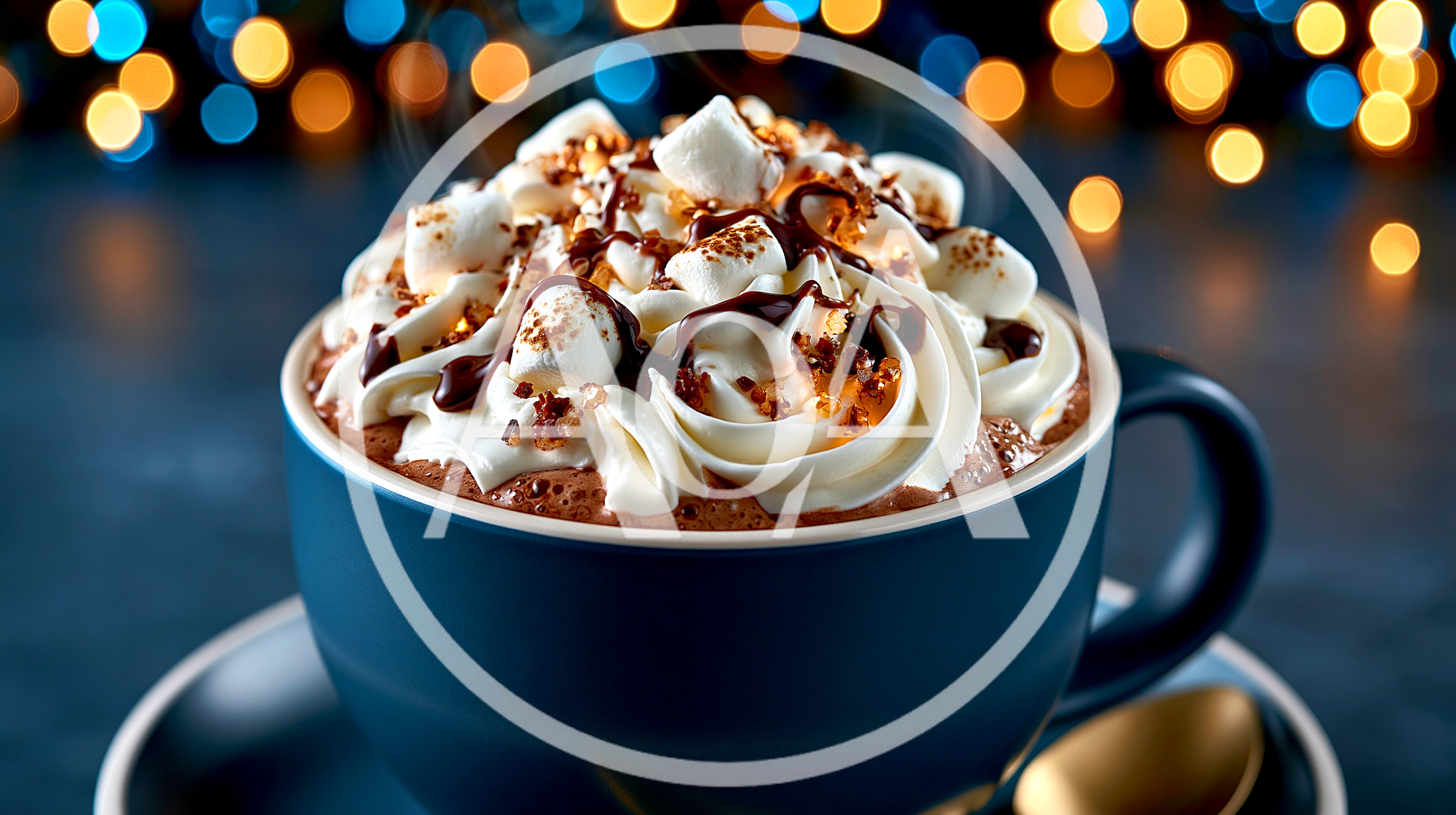 Hot Chocolate With Whipped Cream And Marshmallows
