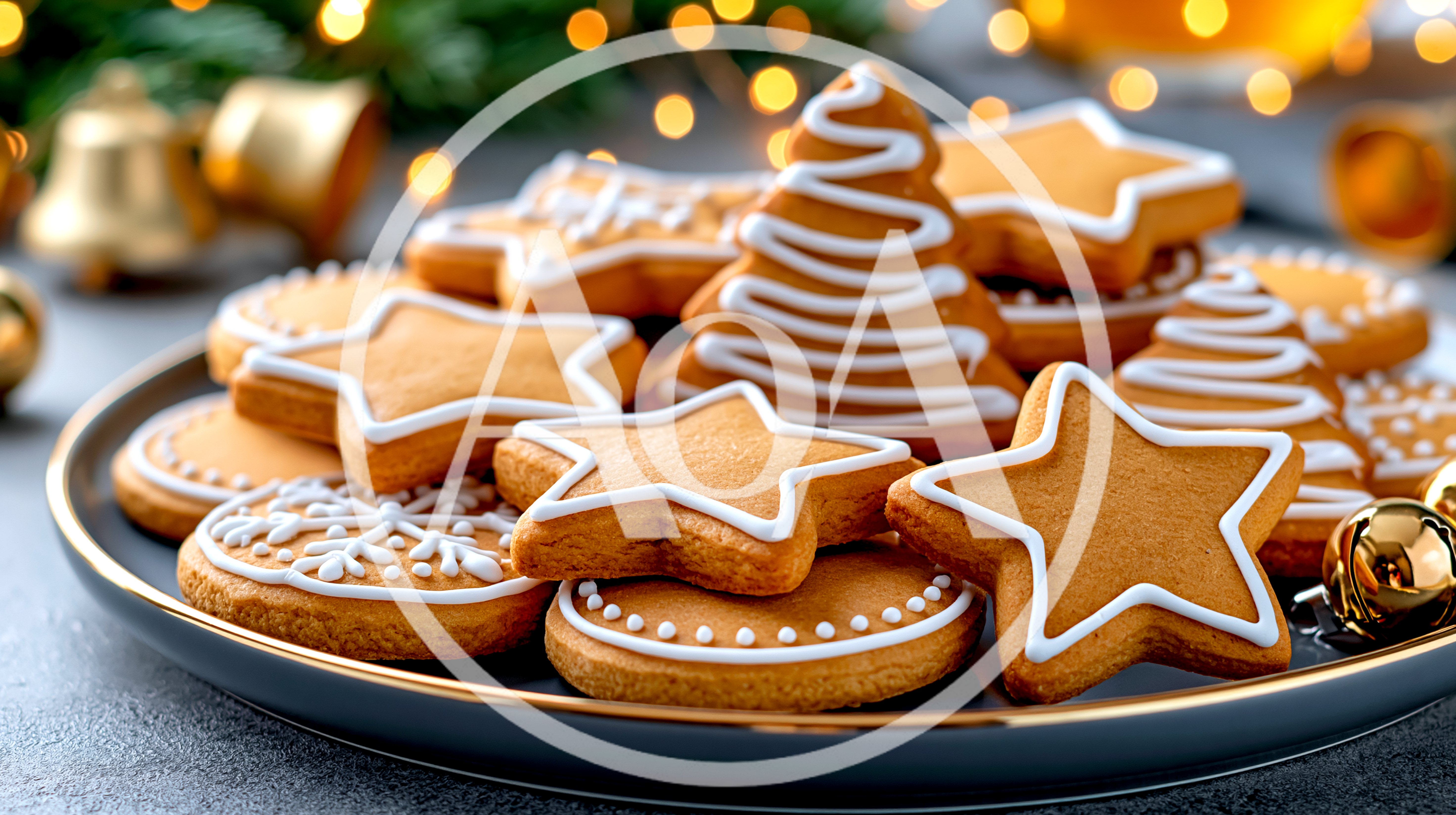 Christmas Gingerbread Cookies On A Plate