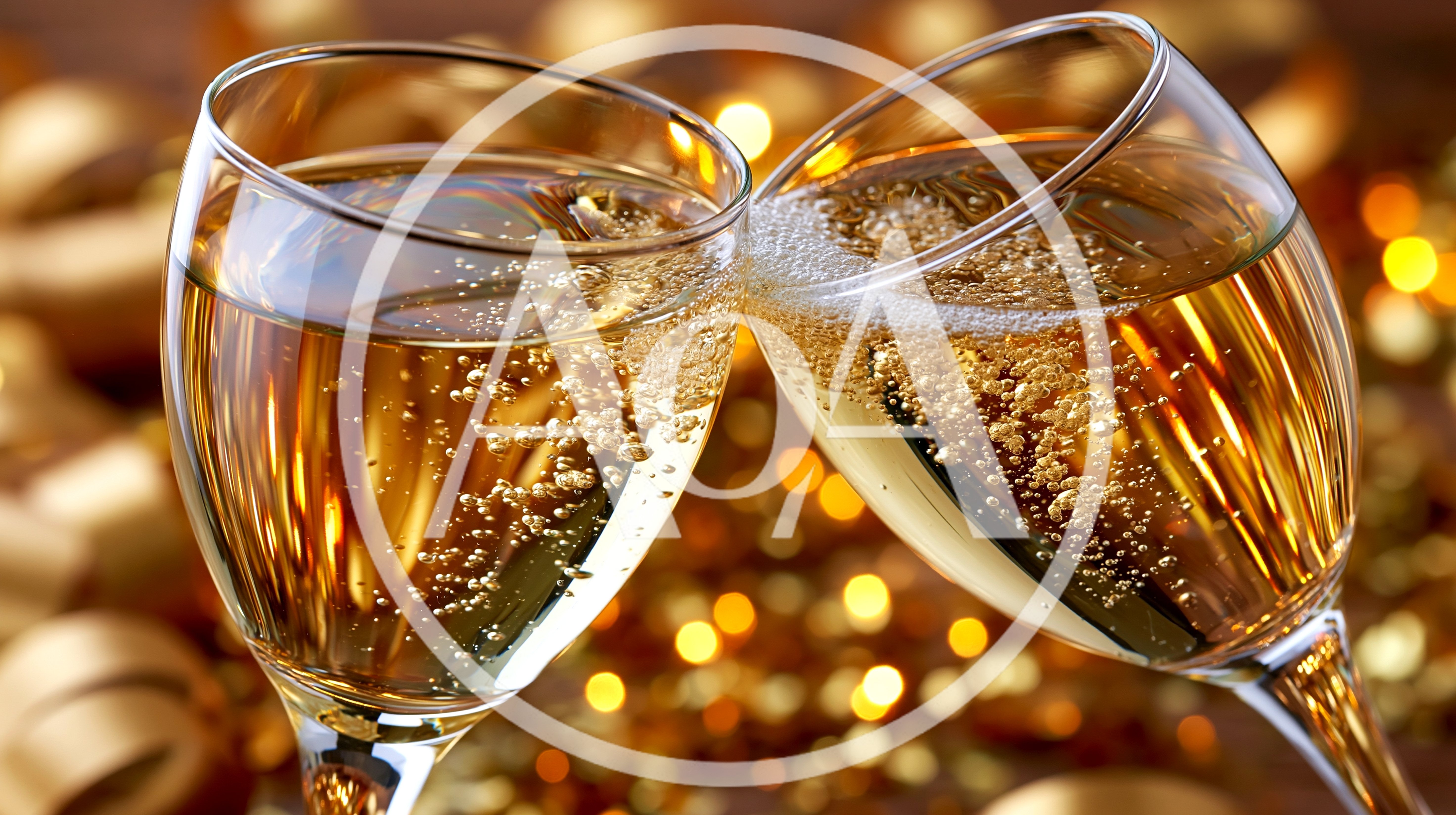 Two Champagne Glasses Toasting During A Celebration