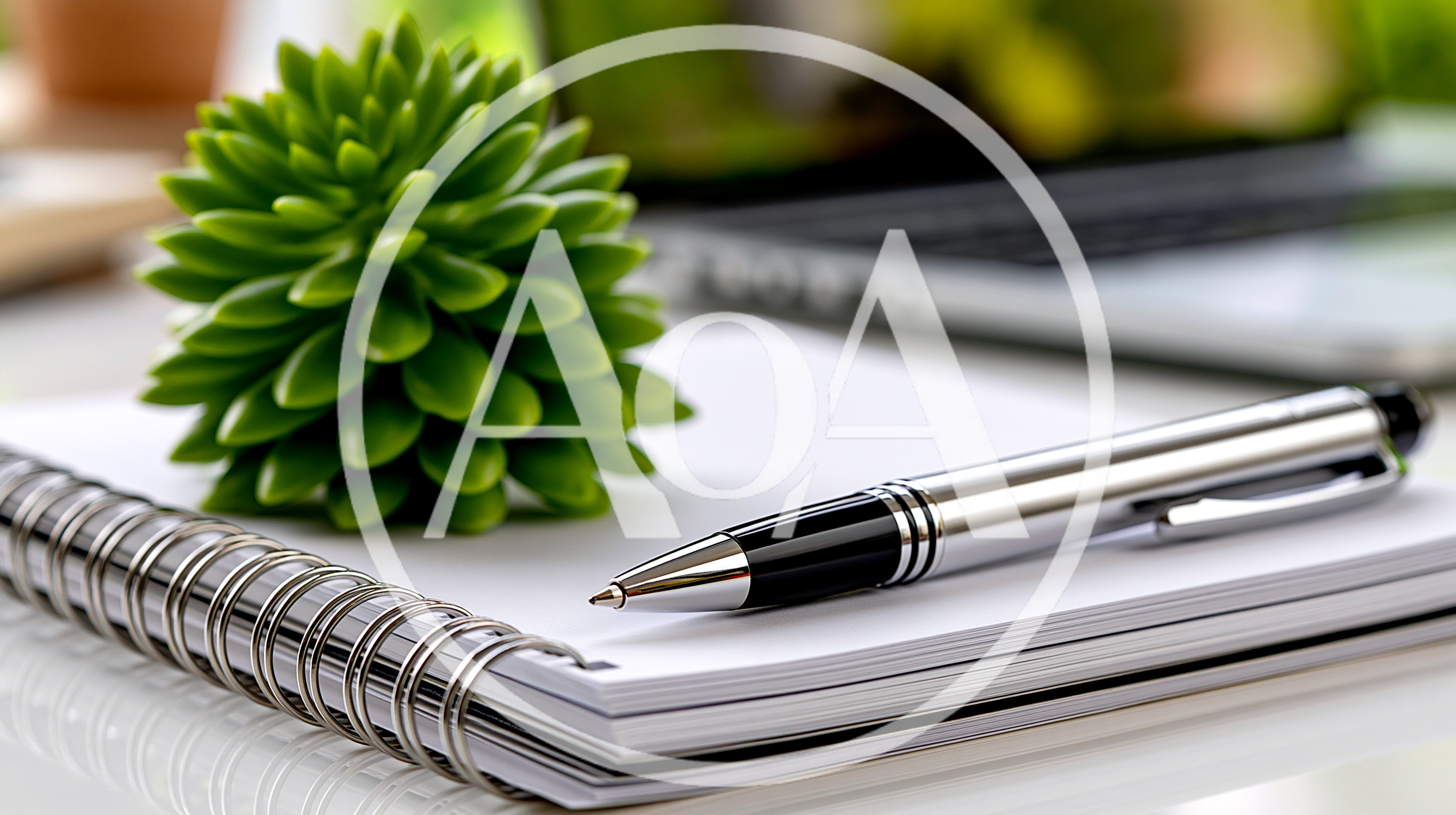 Silver Pen Resting On A Spiral Notebook