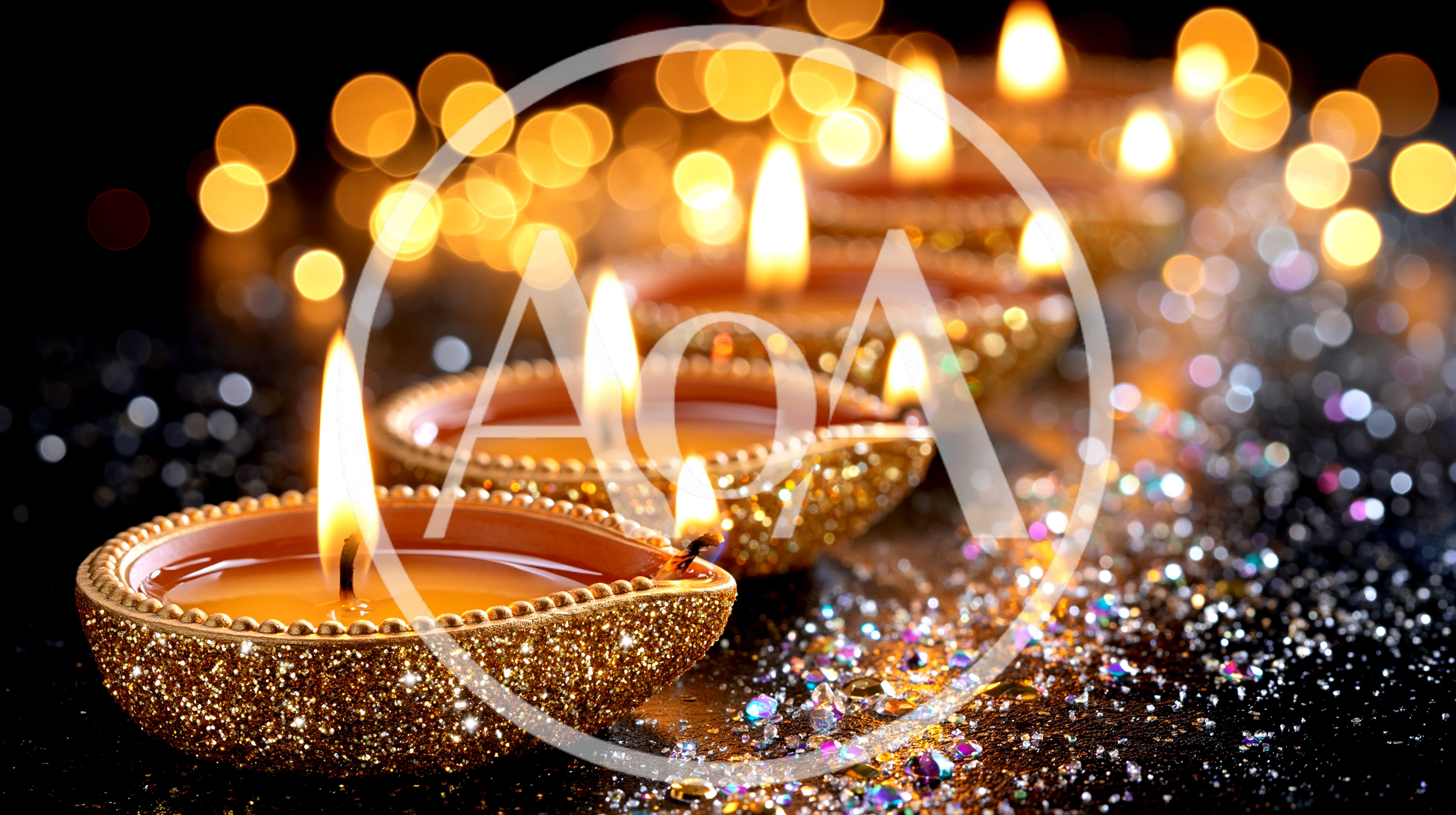 Glowing Diya Oil Lamps For Diwali Celebration