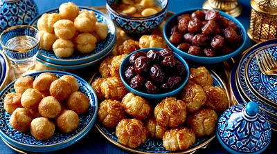 Traditional Middle Eastern Ramadan Iftar Table Spread