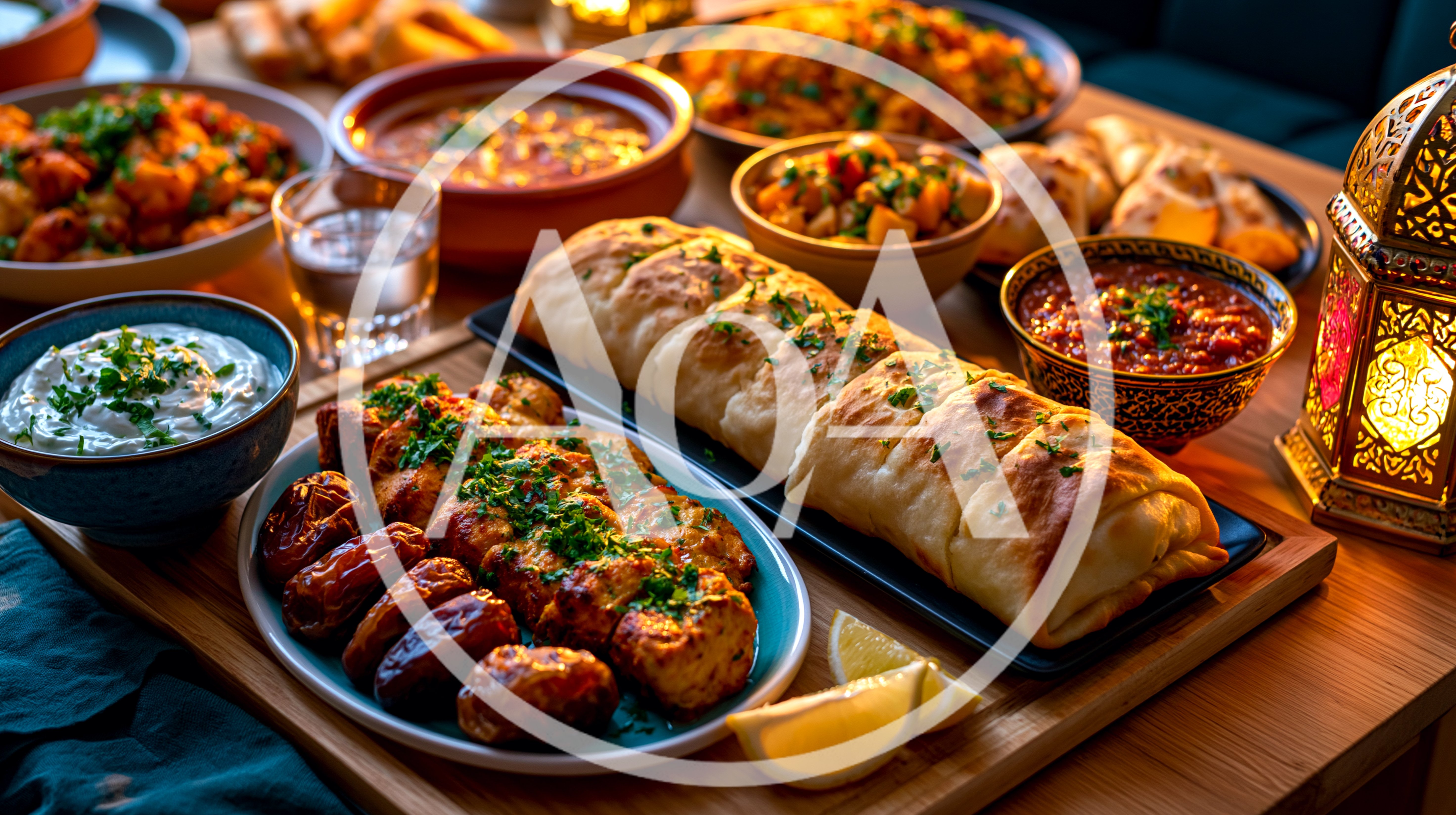 Traditional Middle Eastern Iftar Feast Spread
