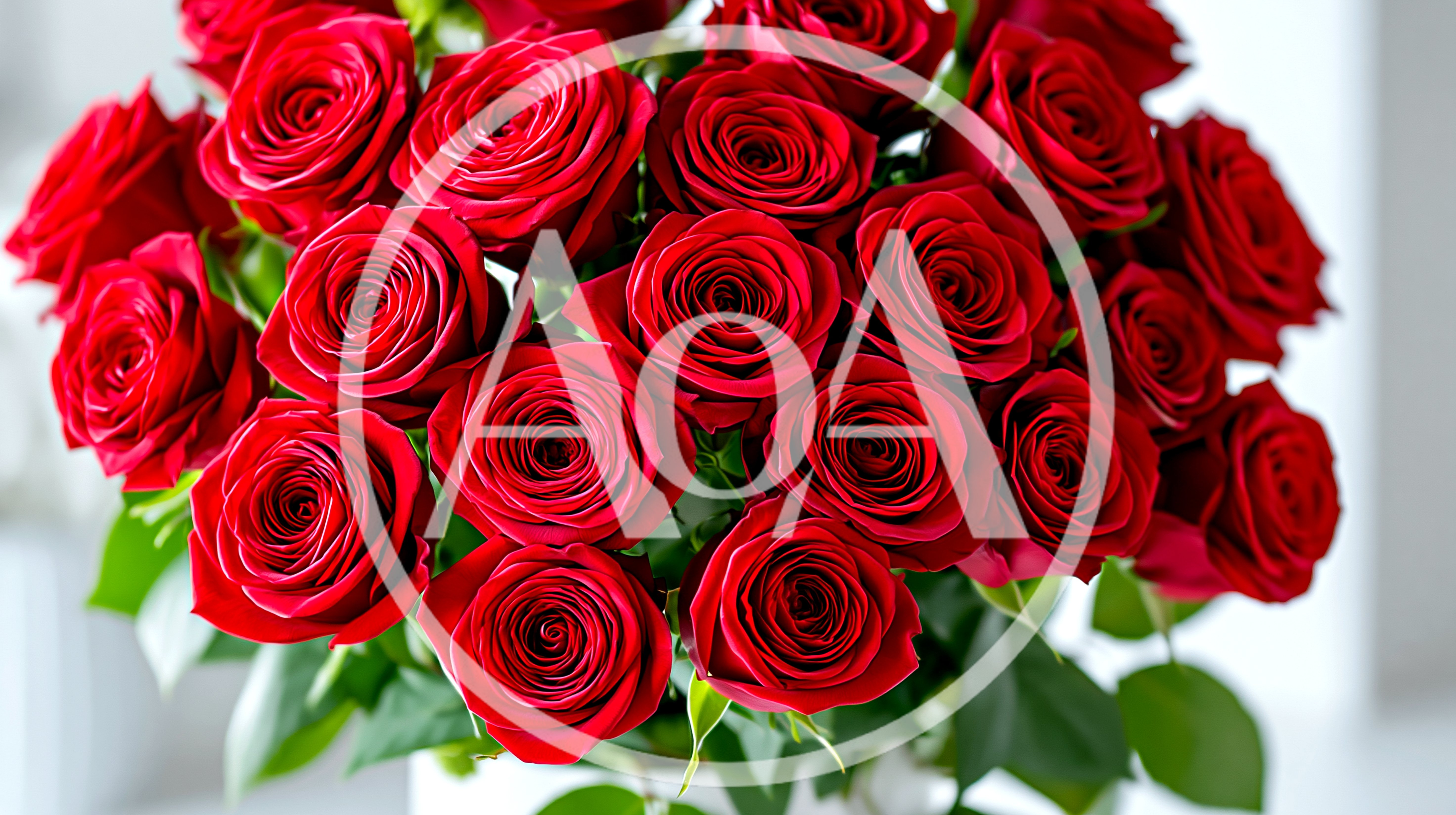 Bouquet Of Vibrant Red Roses In A Vase