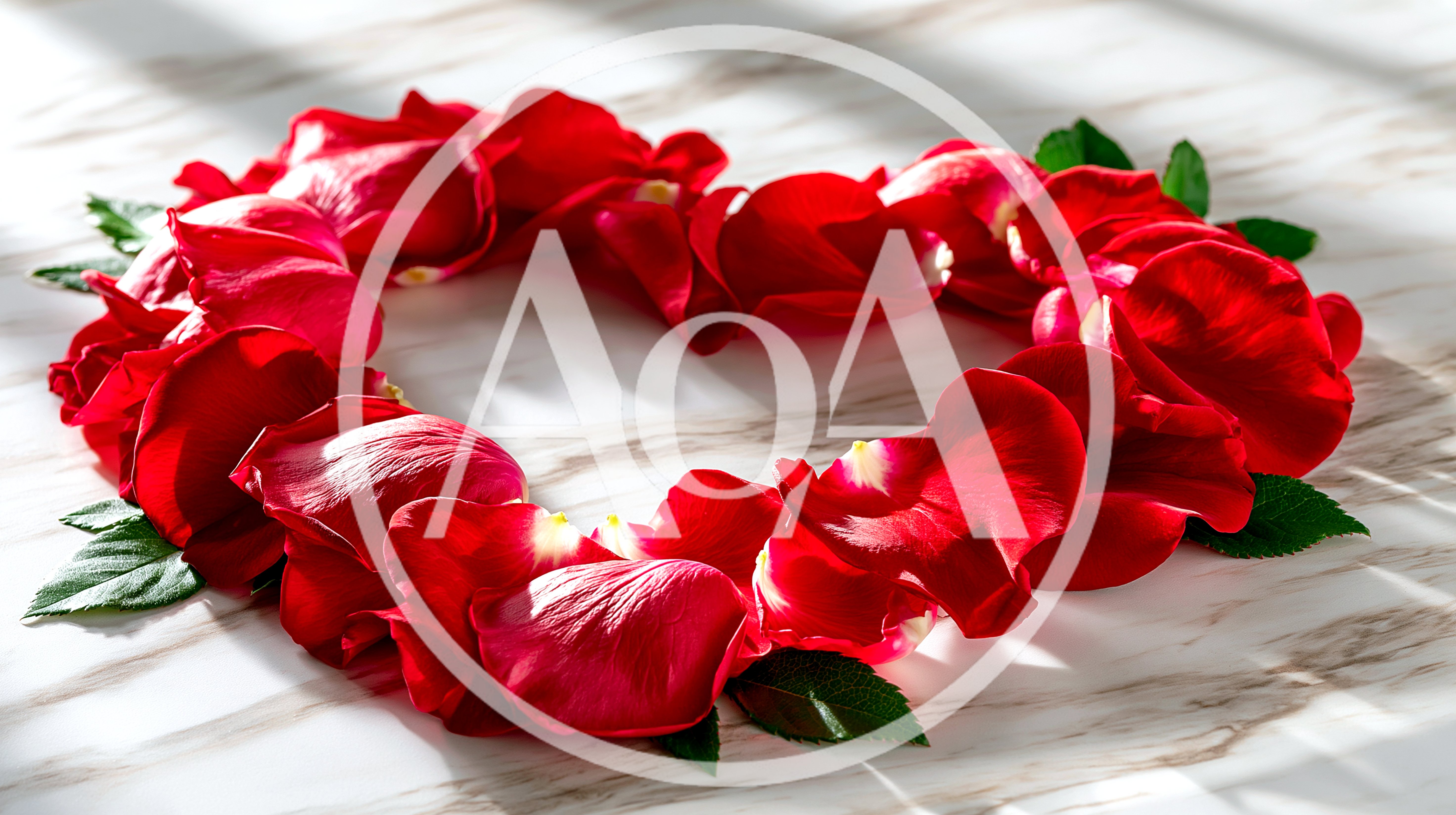 Heart Shape Formed By Red Rose Petals