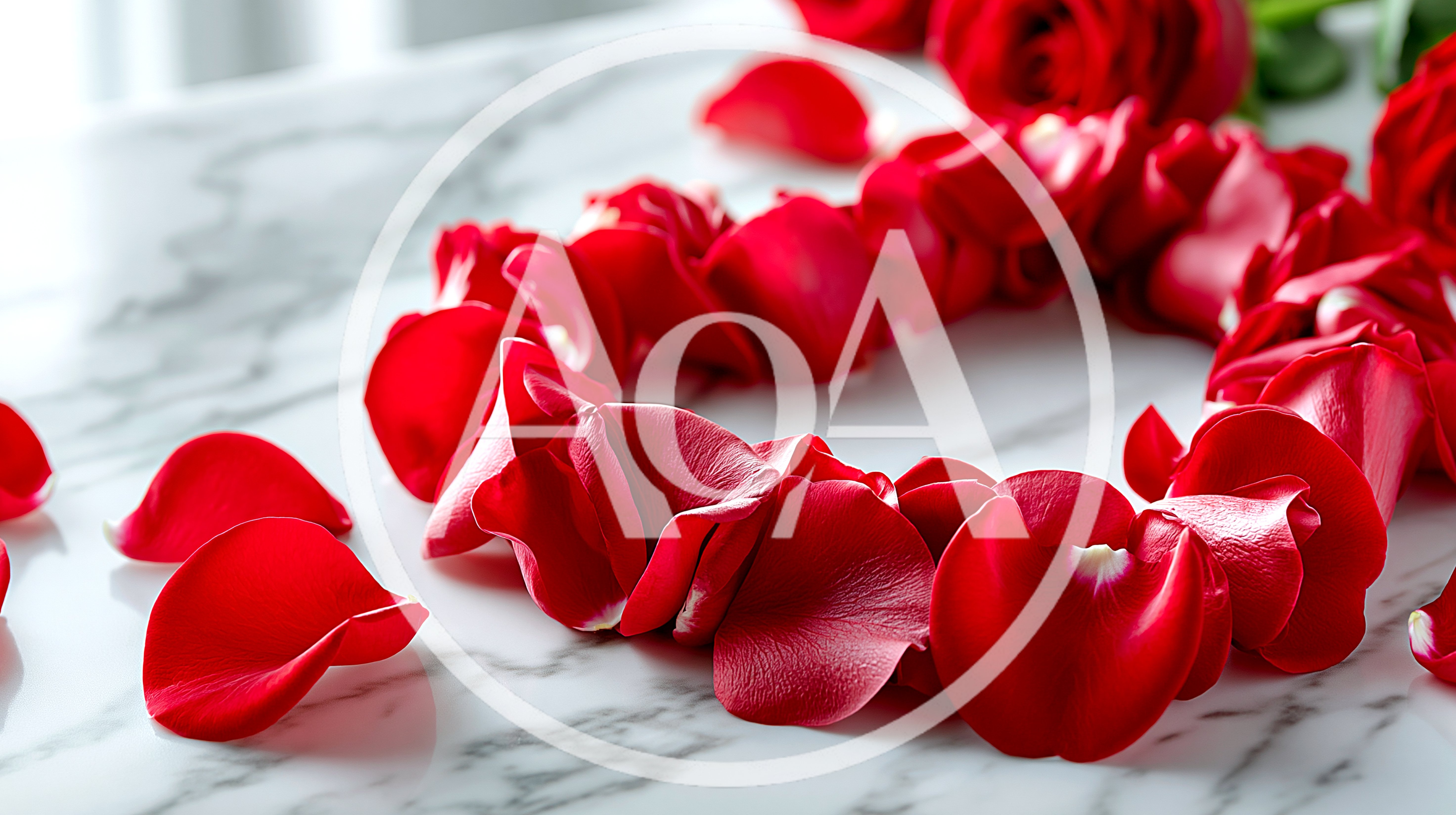 Red Rose Petals Arranged In A Heart Shape