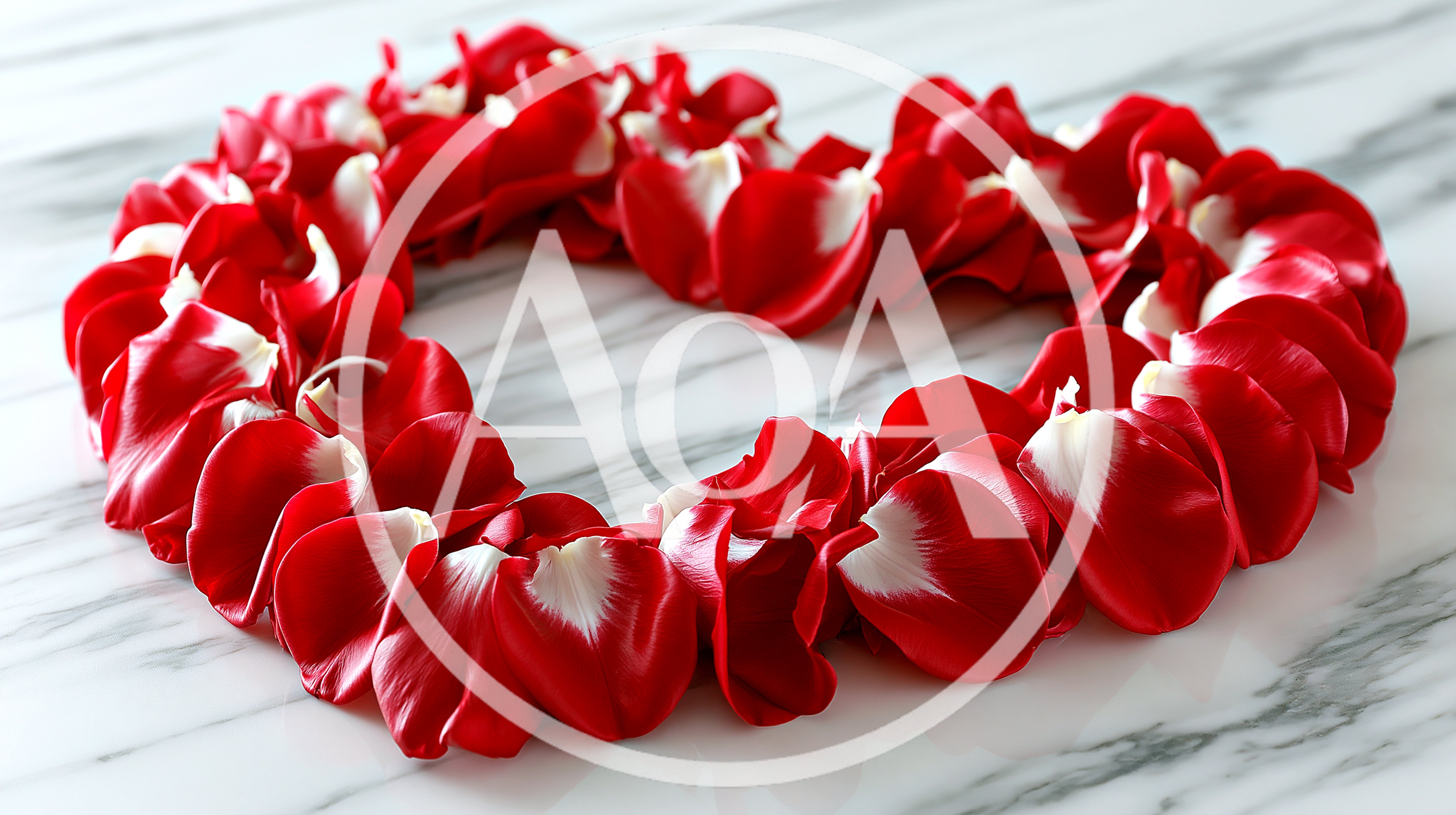 Heart Shape Made Of Red Rose Petals