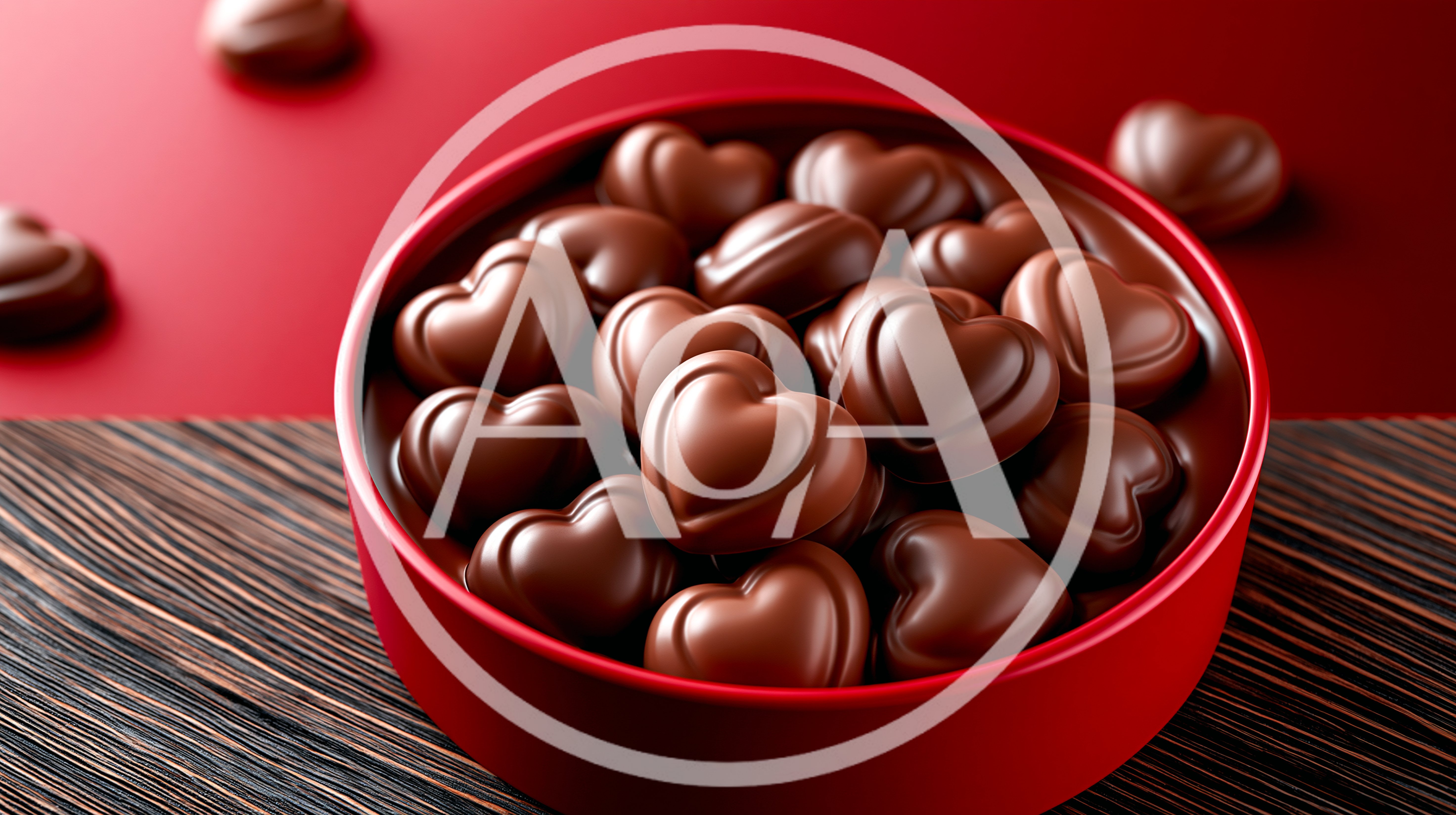 Heart Shaped Chocolates In A Red Bowl