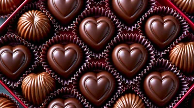 Assorted Heart Shaped Chocolates In A Gift Box