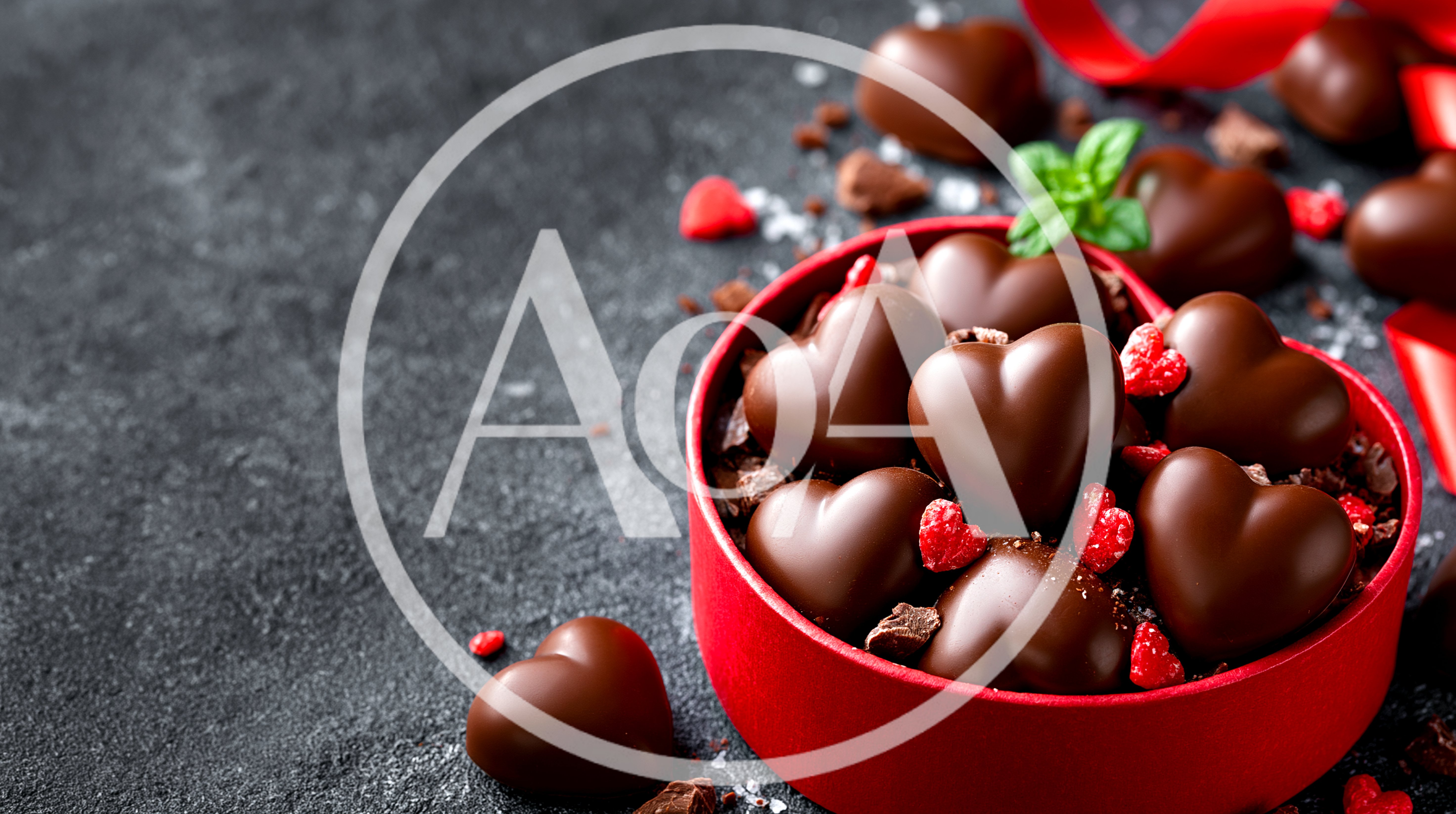 Heart Shaped Chocolates In A Red Gift Box