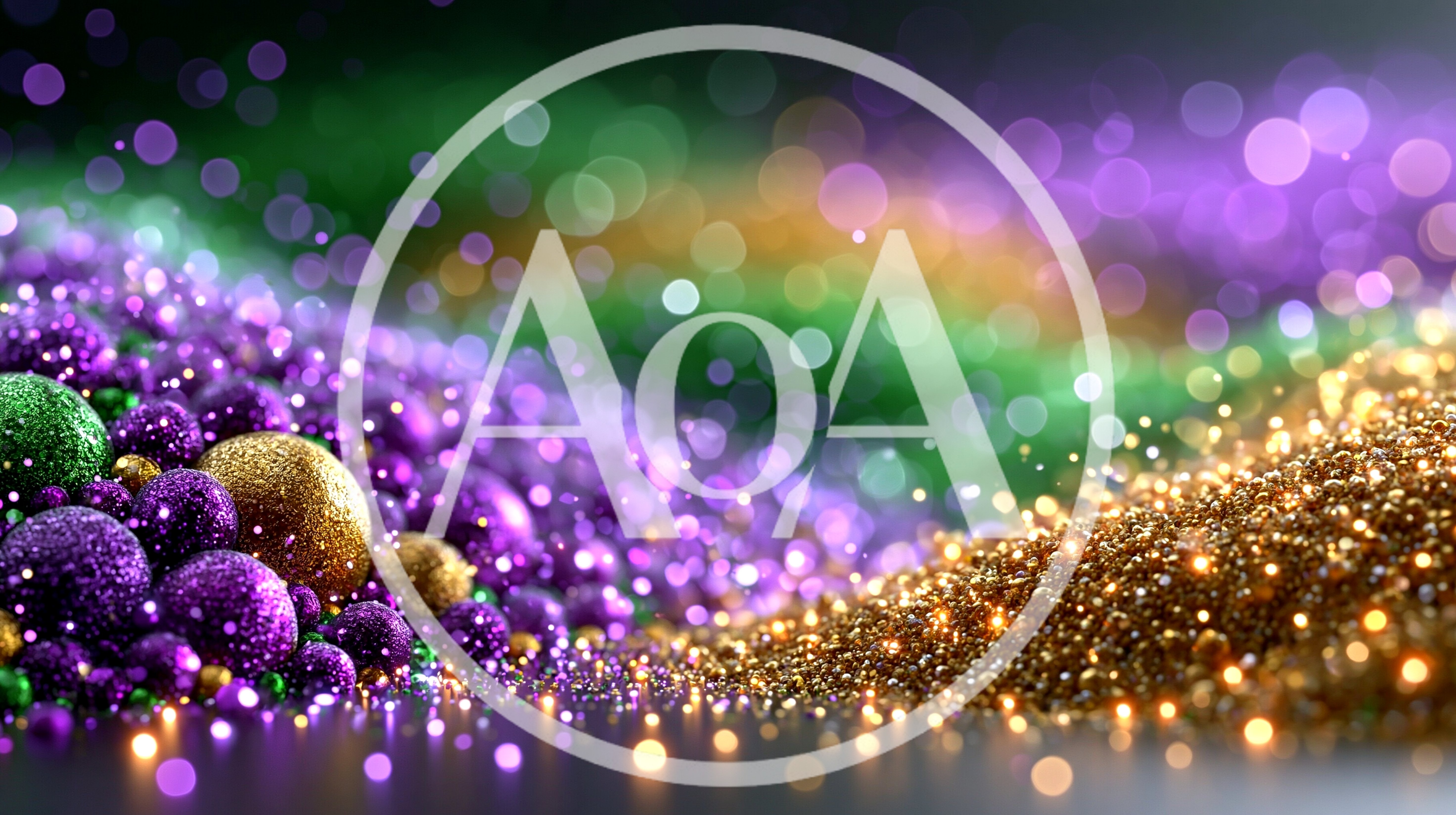 Mardi Gras Glitter And Decorative Spheres Background