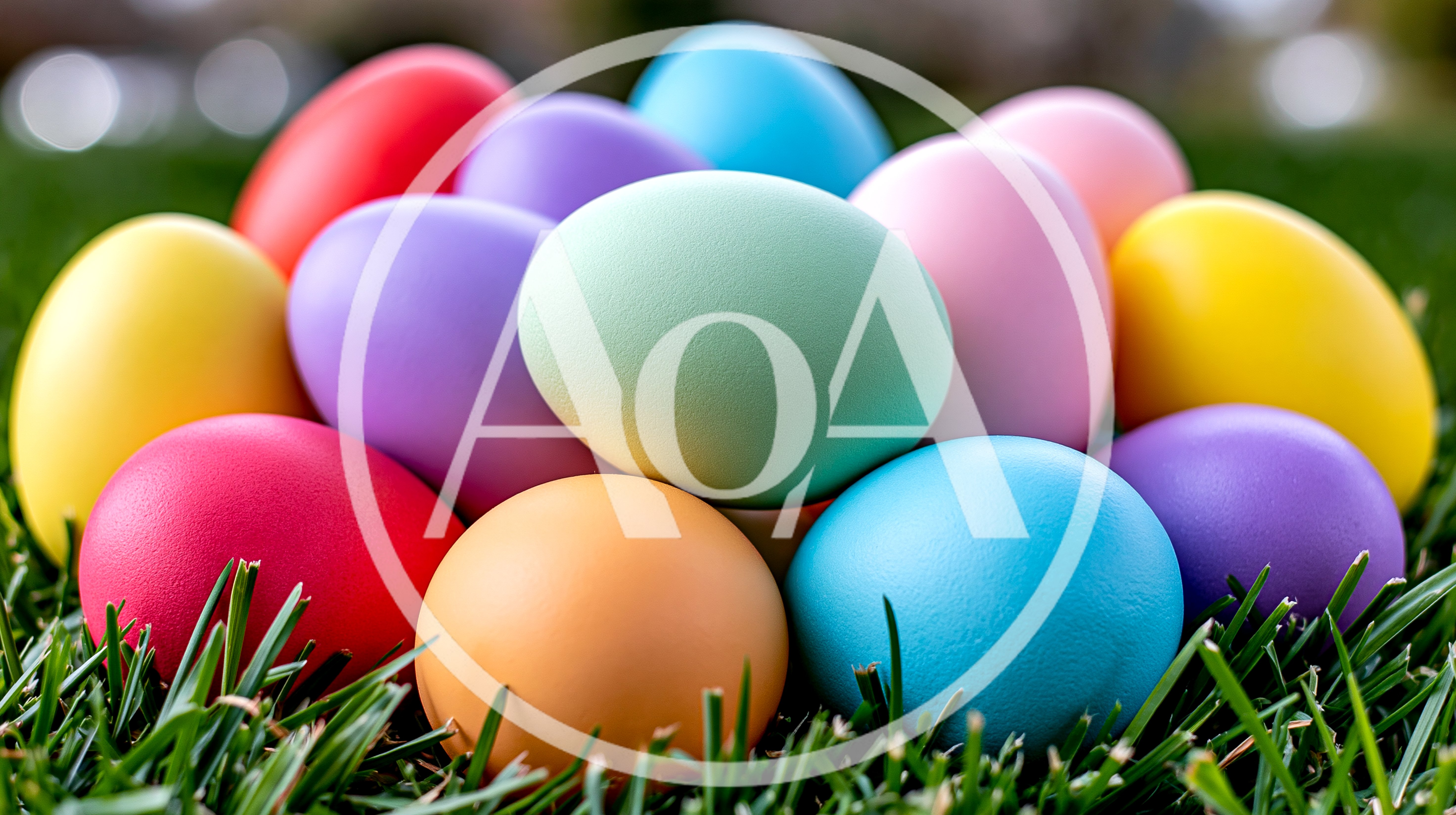 Colorful Easter Eggs Resting In Green Grass