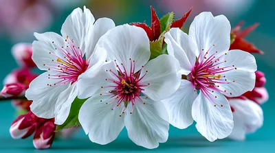 White Cherry Blossom Flowers In Spring