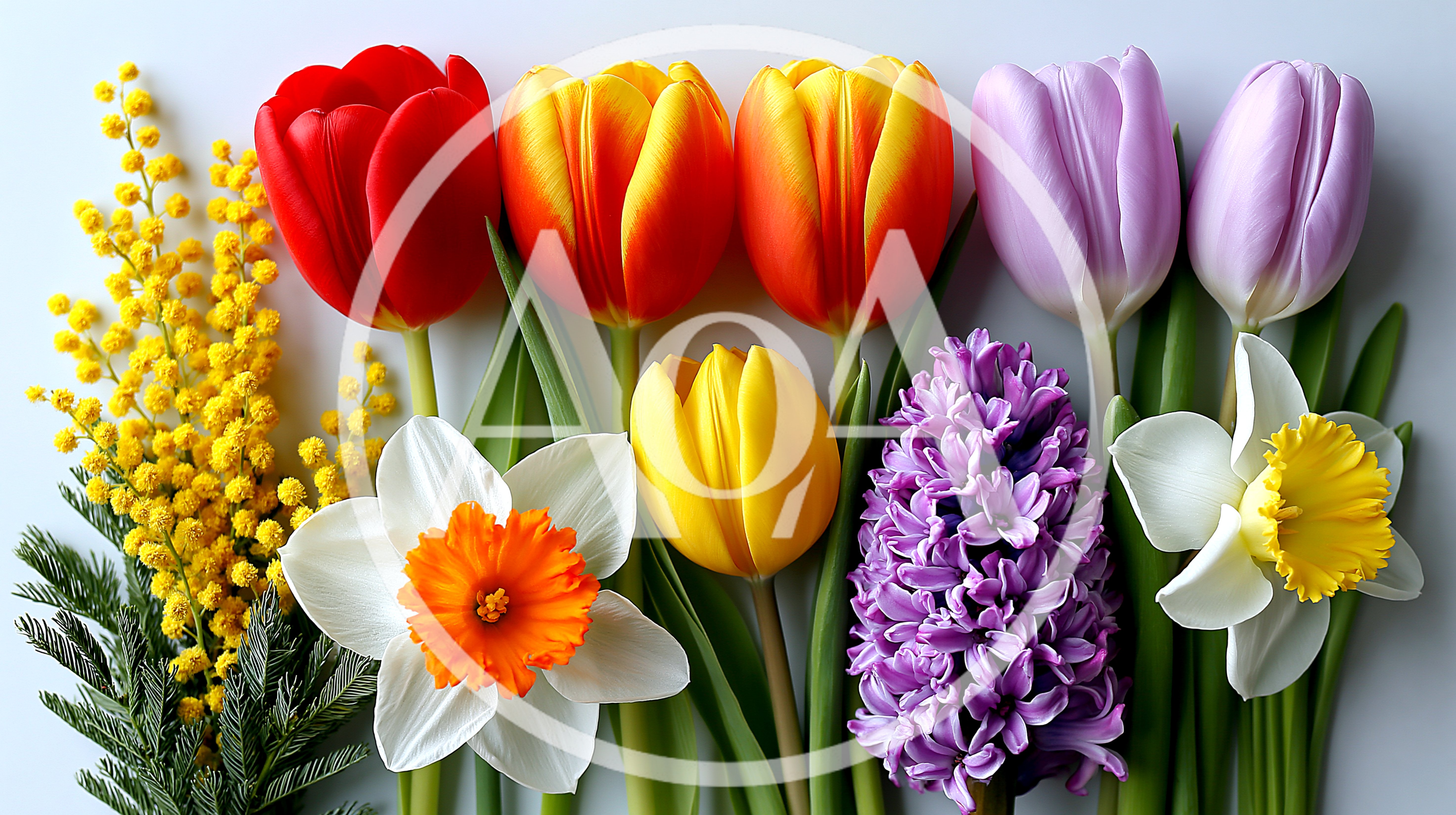 Spring Flowers Arrangement With Tulips And Daffodils