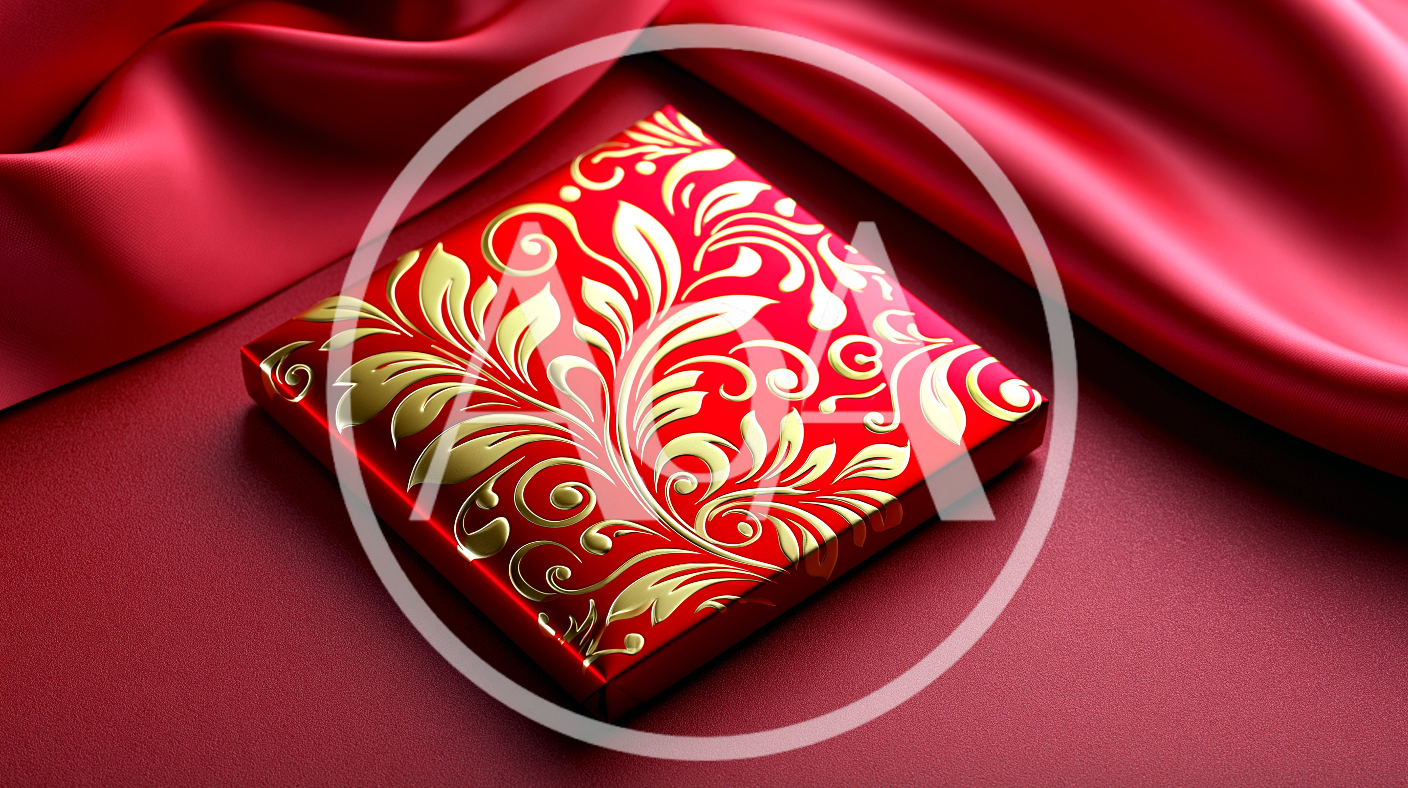 Elegant Red And Gold Floral Decorative Box