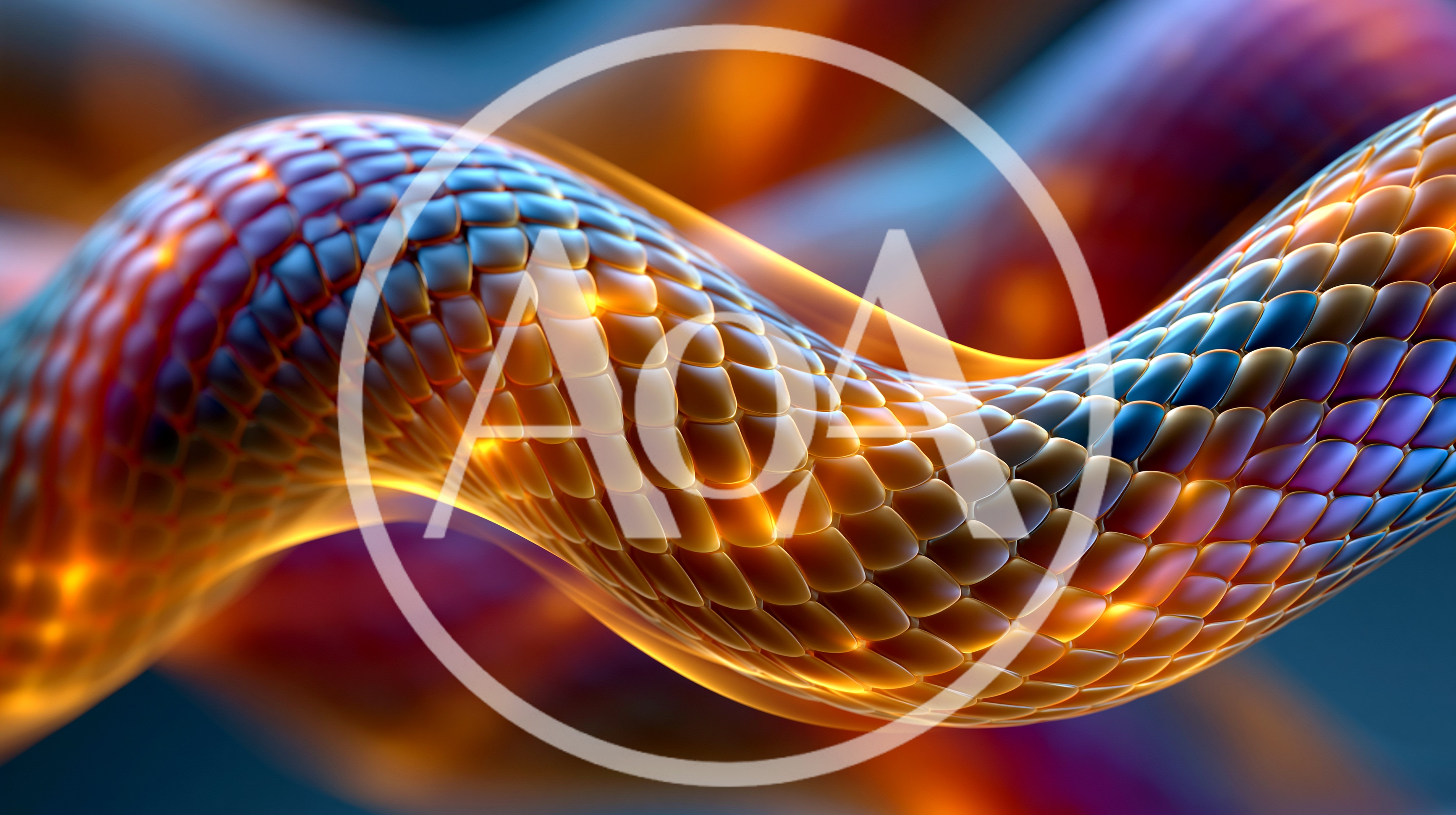 Abstract Digital Snake Skin Texture With Glowing Scales