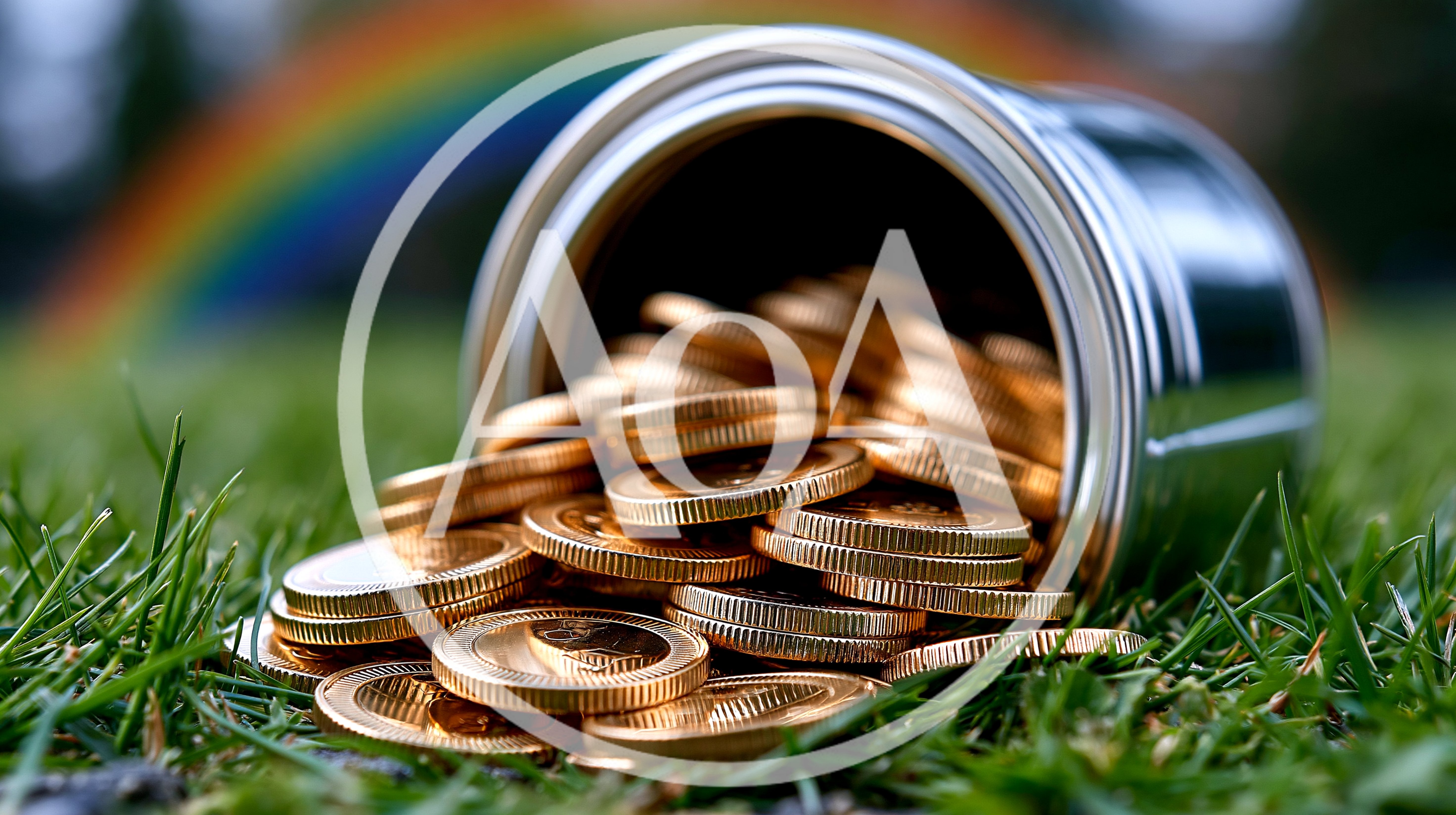 Gold Coins Spilling From A Metal Pot