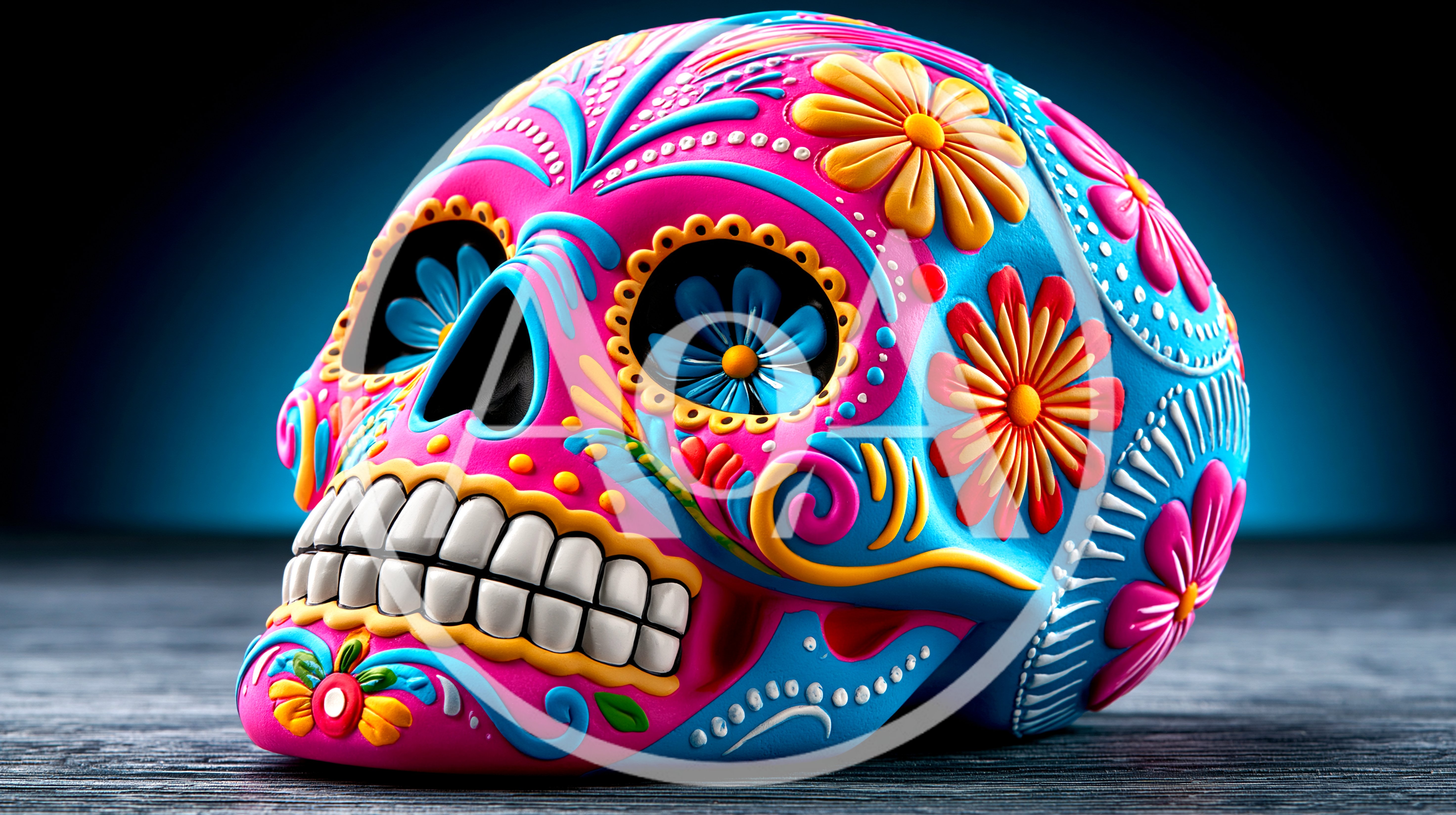 Colorful Sugar Skull For Day Of The Dead