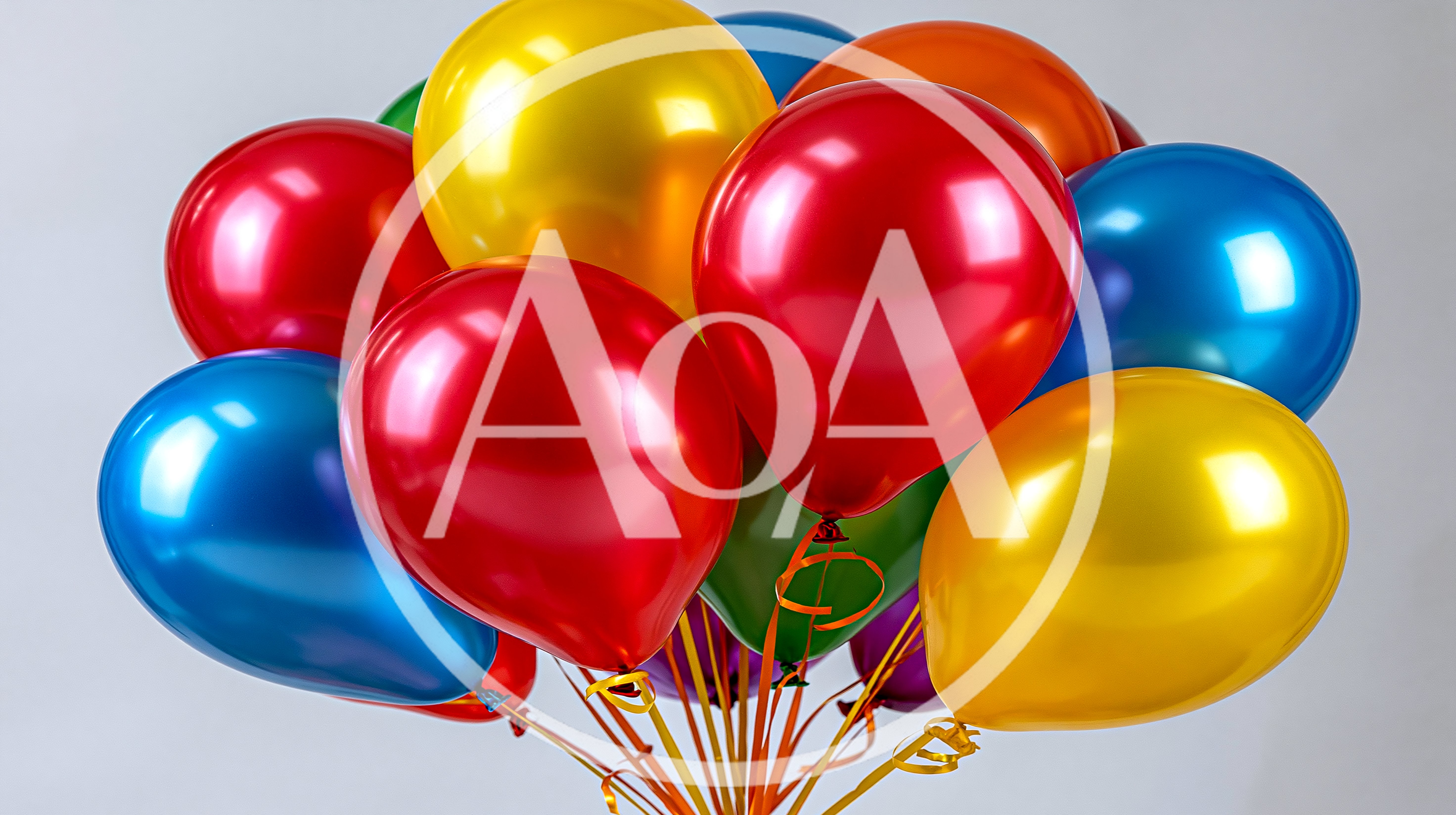 Bunch Of Colorful Shiny Helium Balloons