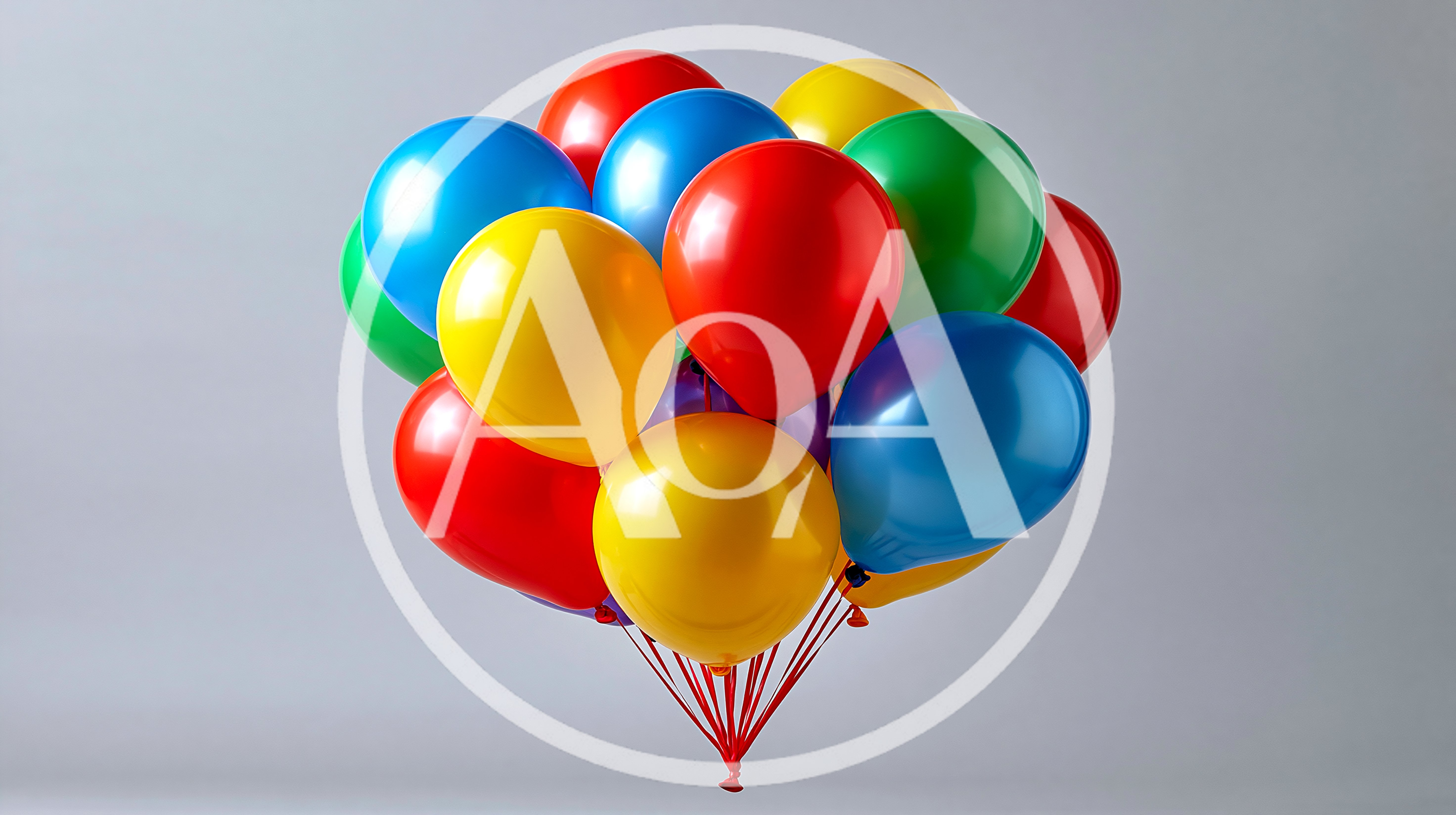 Bunch Of Colorful Helium Balloons Floating Together